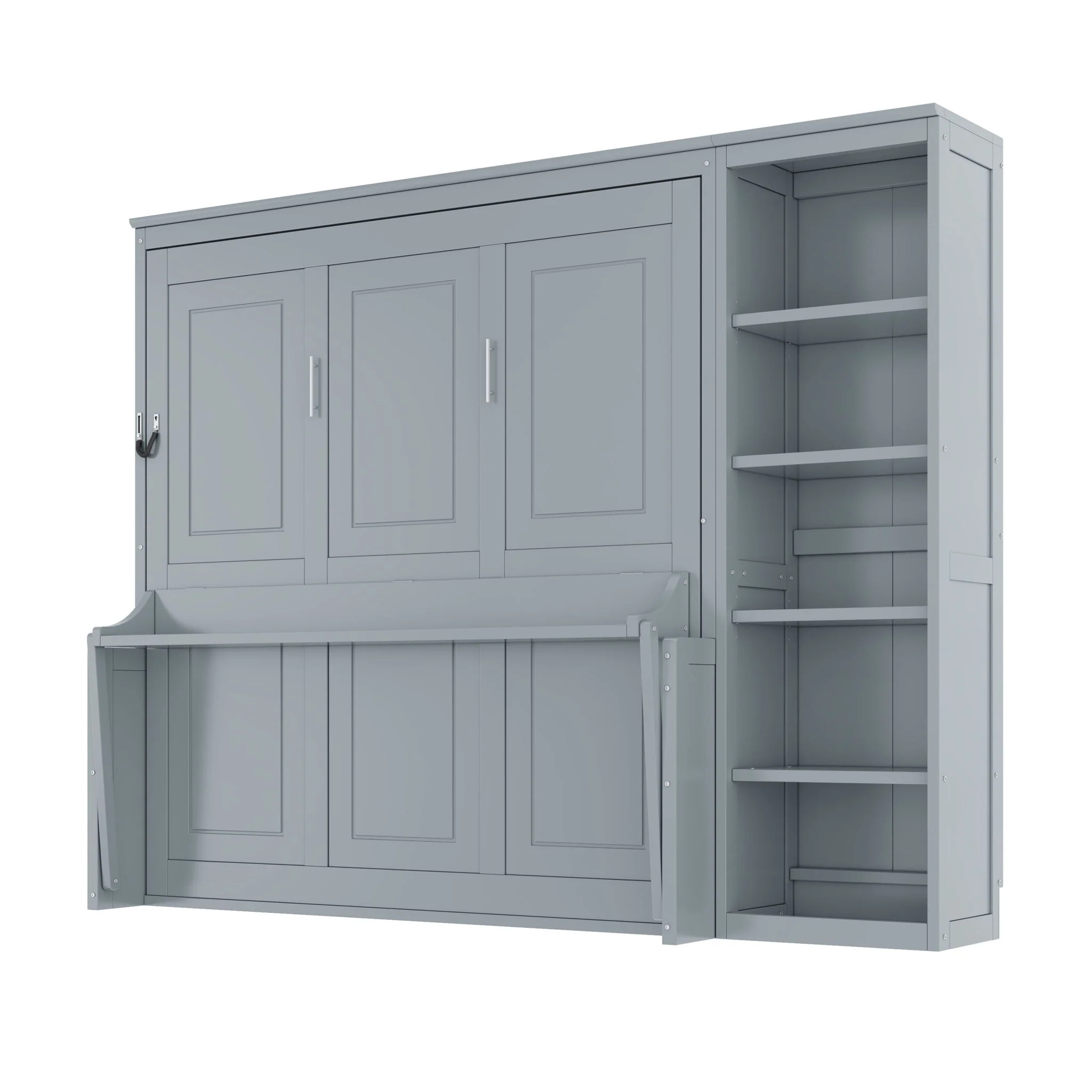Sturdy Murphy Bed With Desk And Bookshelf - Image 8