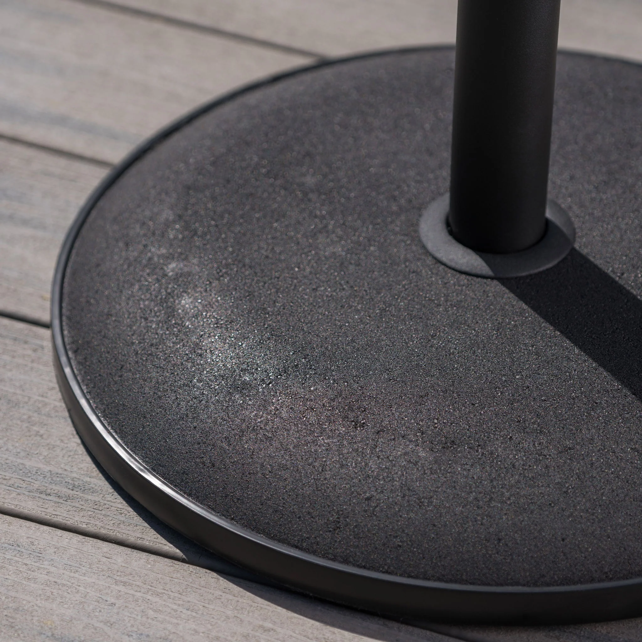 Stylish Concrete Umbrella Base With Iron Support Pole - Black - Image 5
