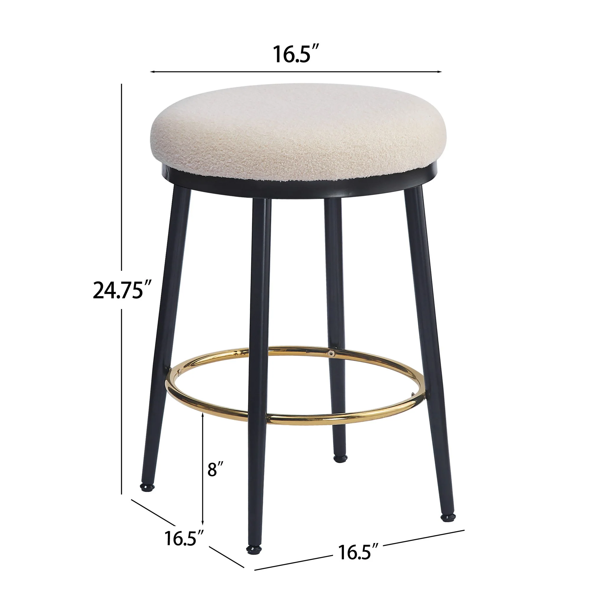 Stylish Design Counter Stools (Set of 2) - Image 4