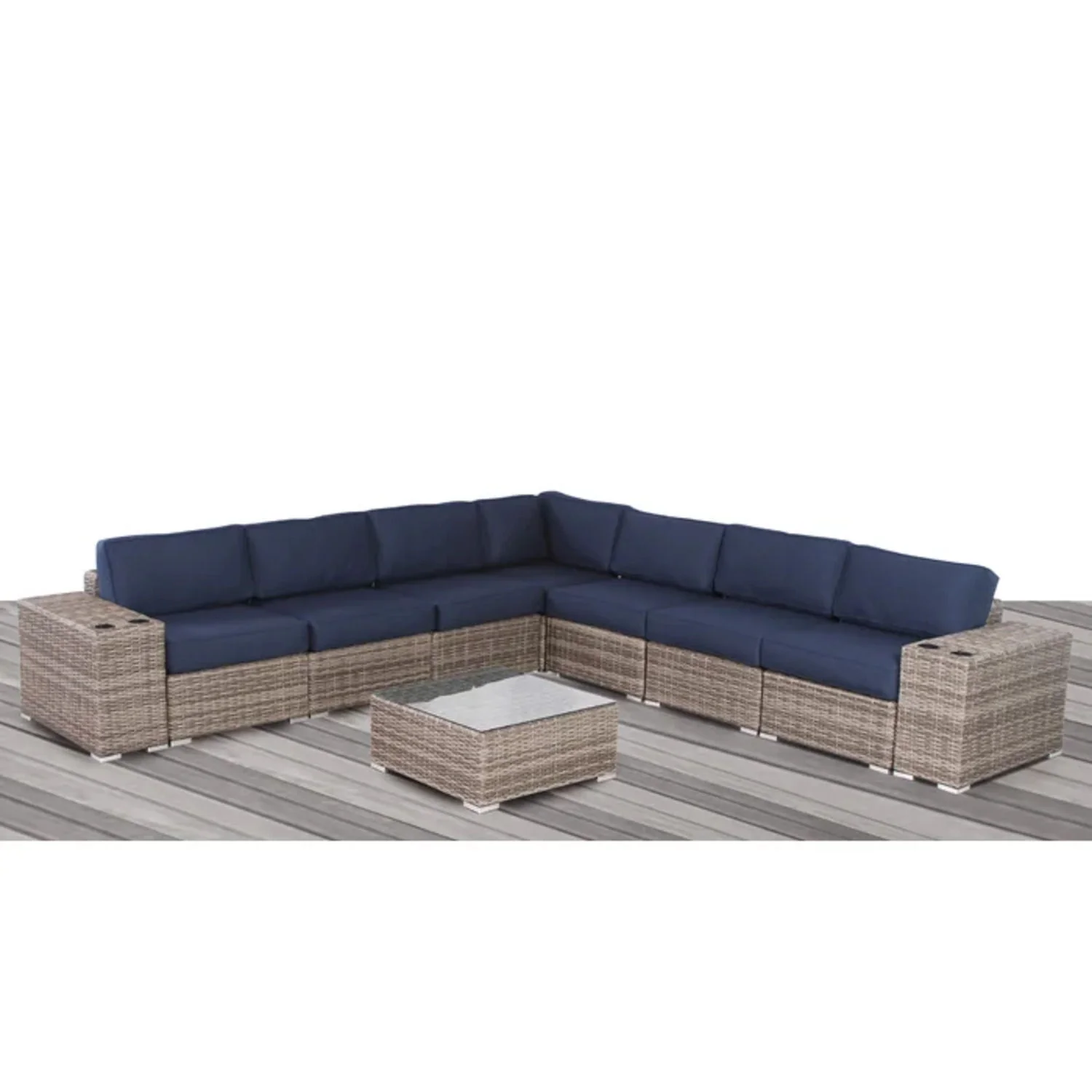 Stylish Rattan Wicker Person Seating Group With Premium Sunbrella Cushions Perfect For Outdoor Entertaining - Image 2