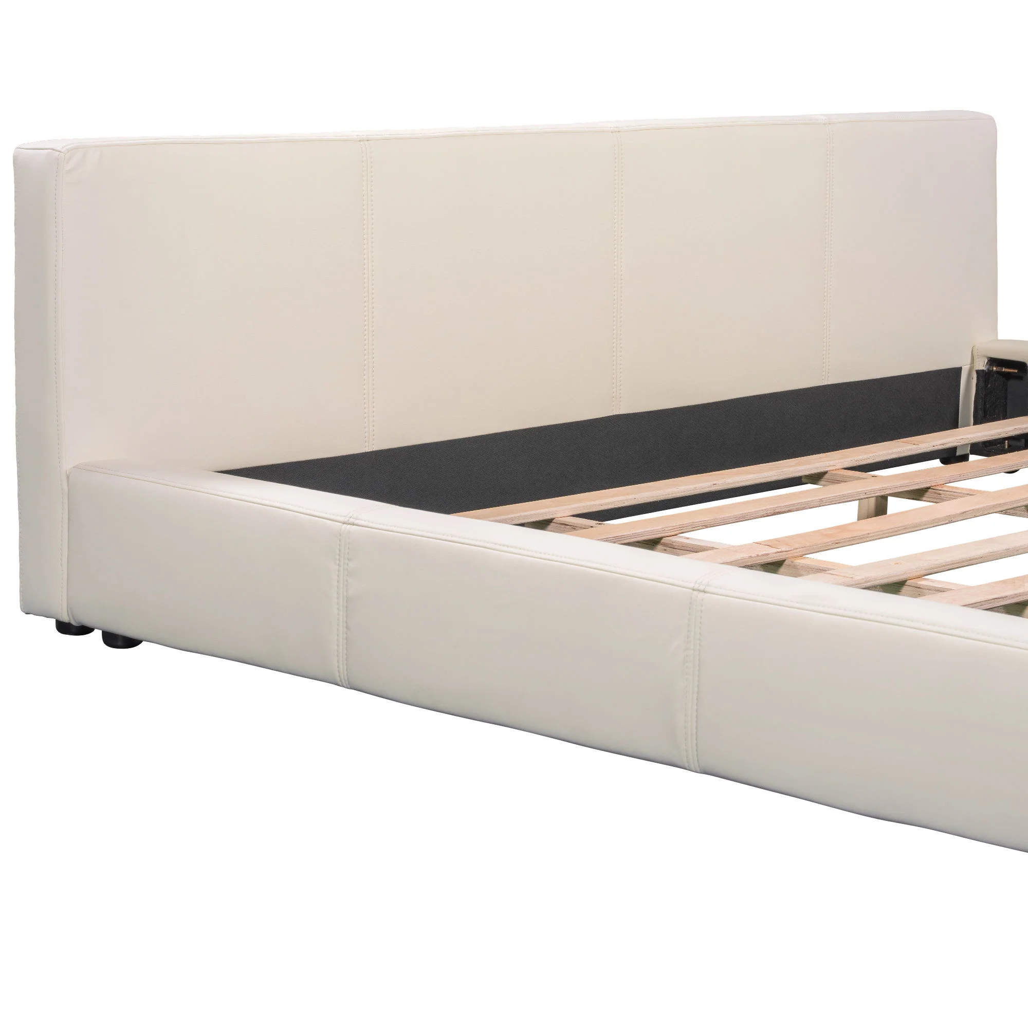 Stylish Upholstered Bed With Birch Wood Frame - Image 20