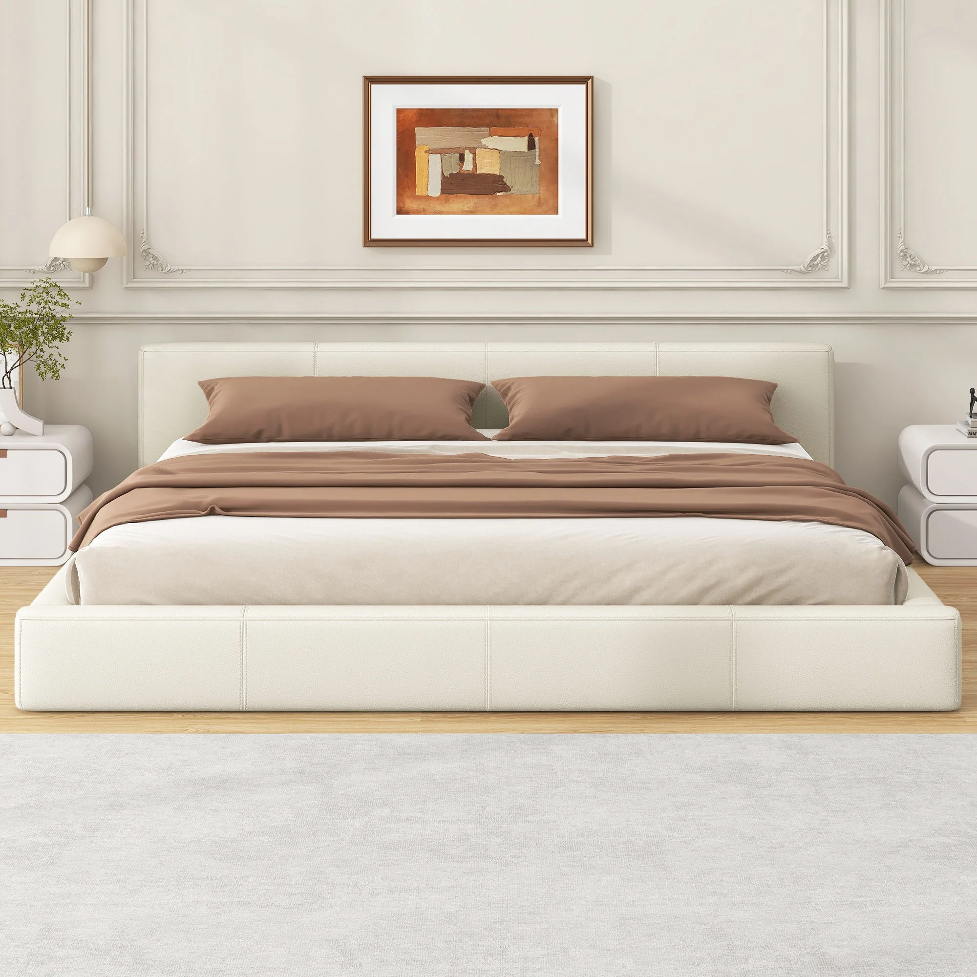 Stylish Upholstered Bed With Birch Wood Frame - Image 22