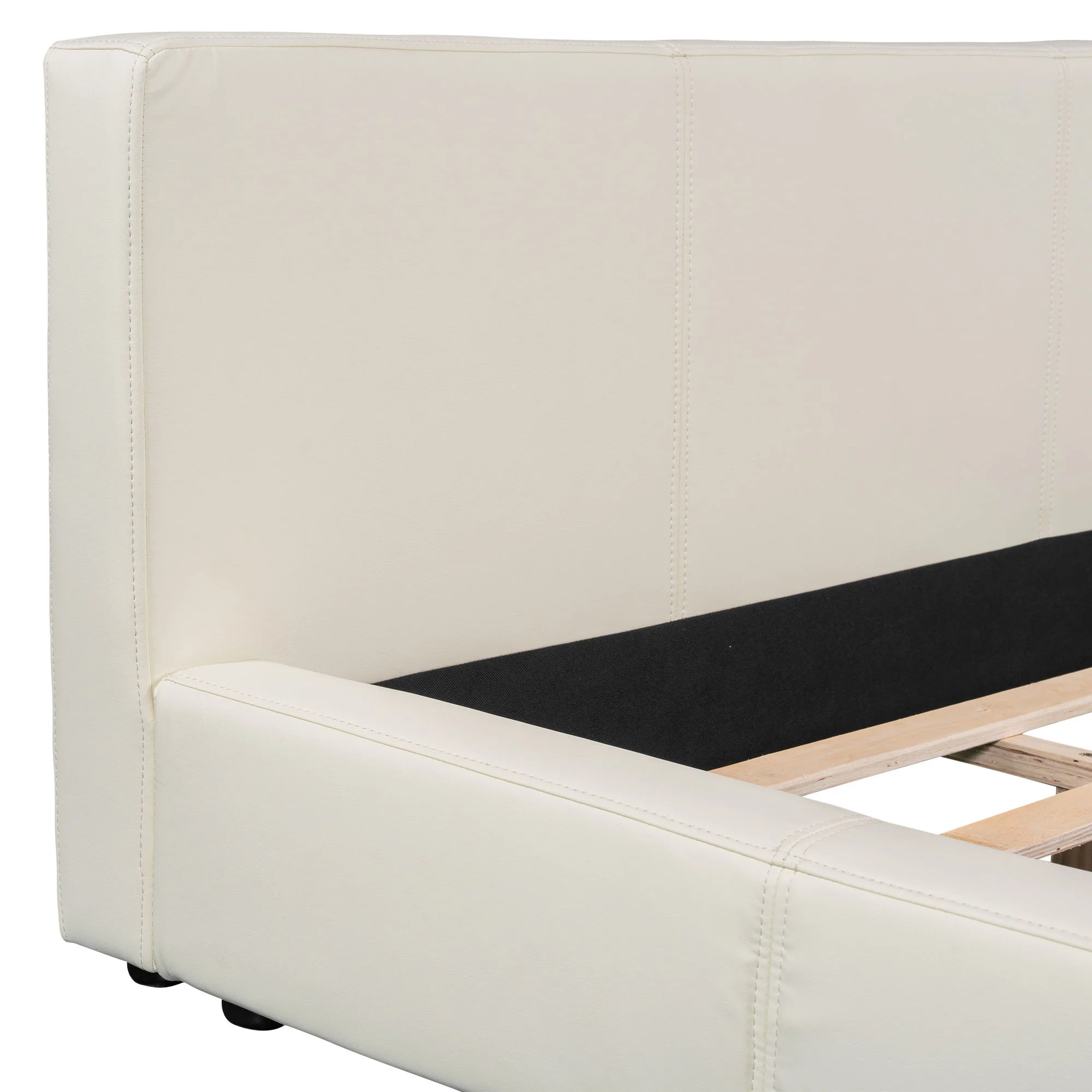 Stylish Upholstered Bed With Birch Wood Frame - Image 23
