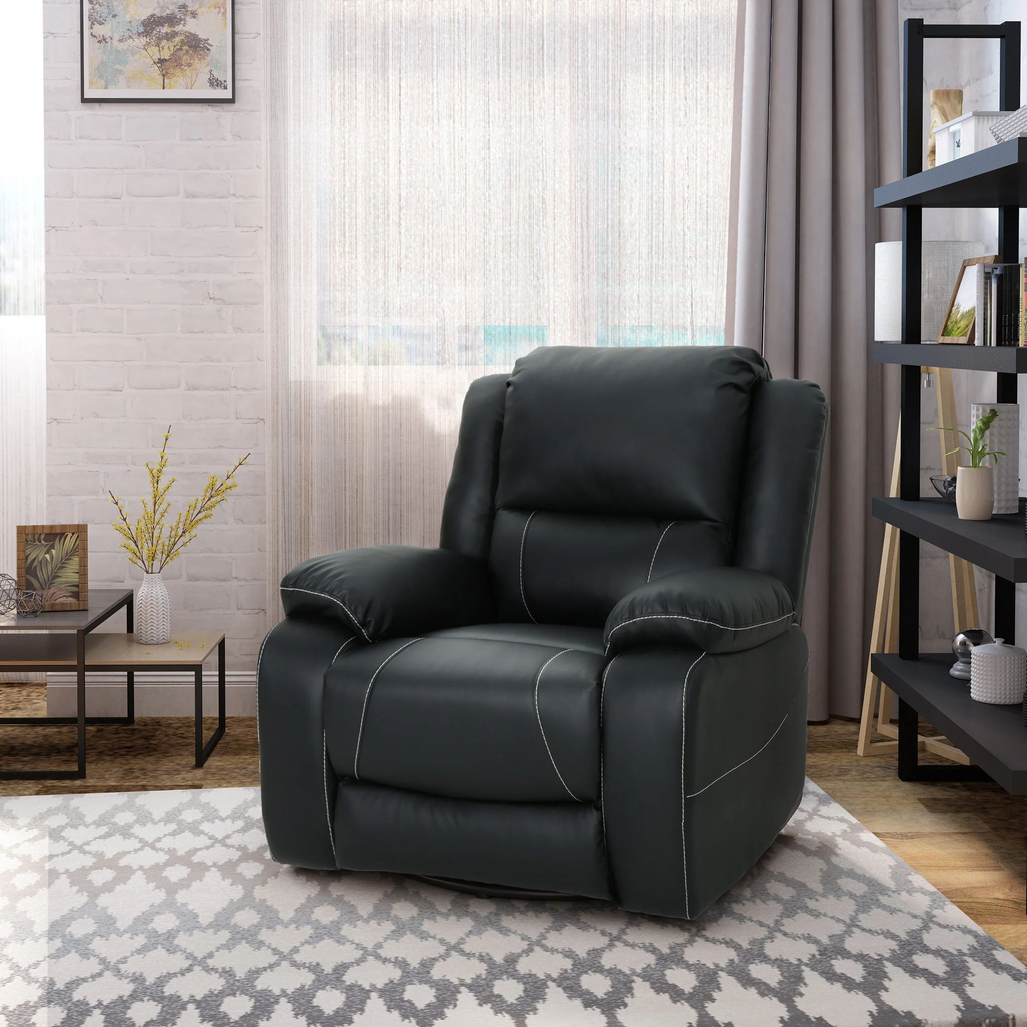 Stylish Wide Manual Swivel Standard Recliner - Image 3