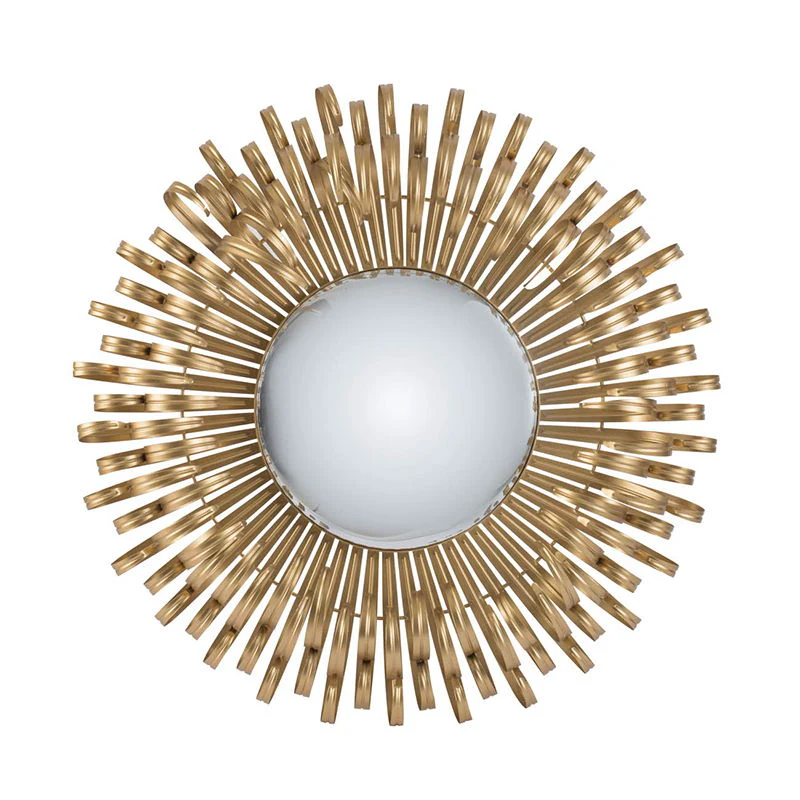 Sunburst Design Wall Mirror Decorative en For Entryway, Modern Living Room - Gold - Image 9