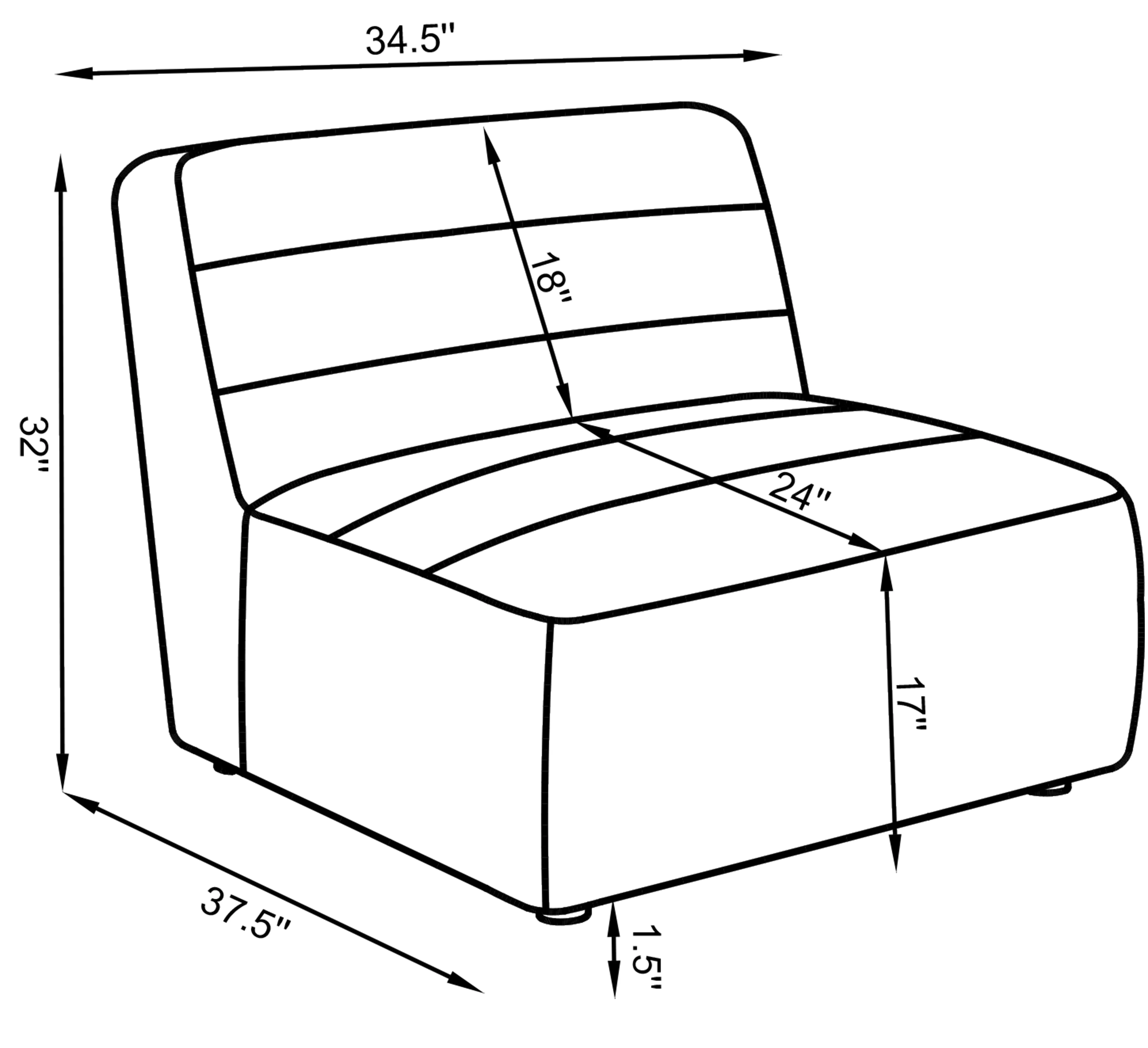Sunny Upholstered Armless Chair in Ivory - Image 13