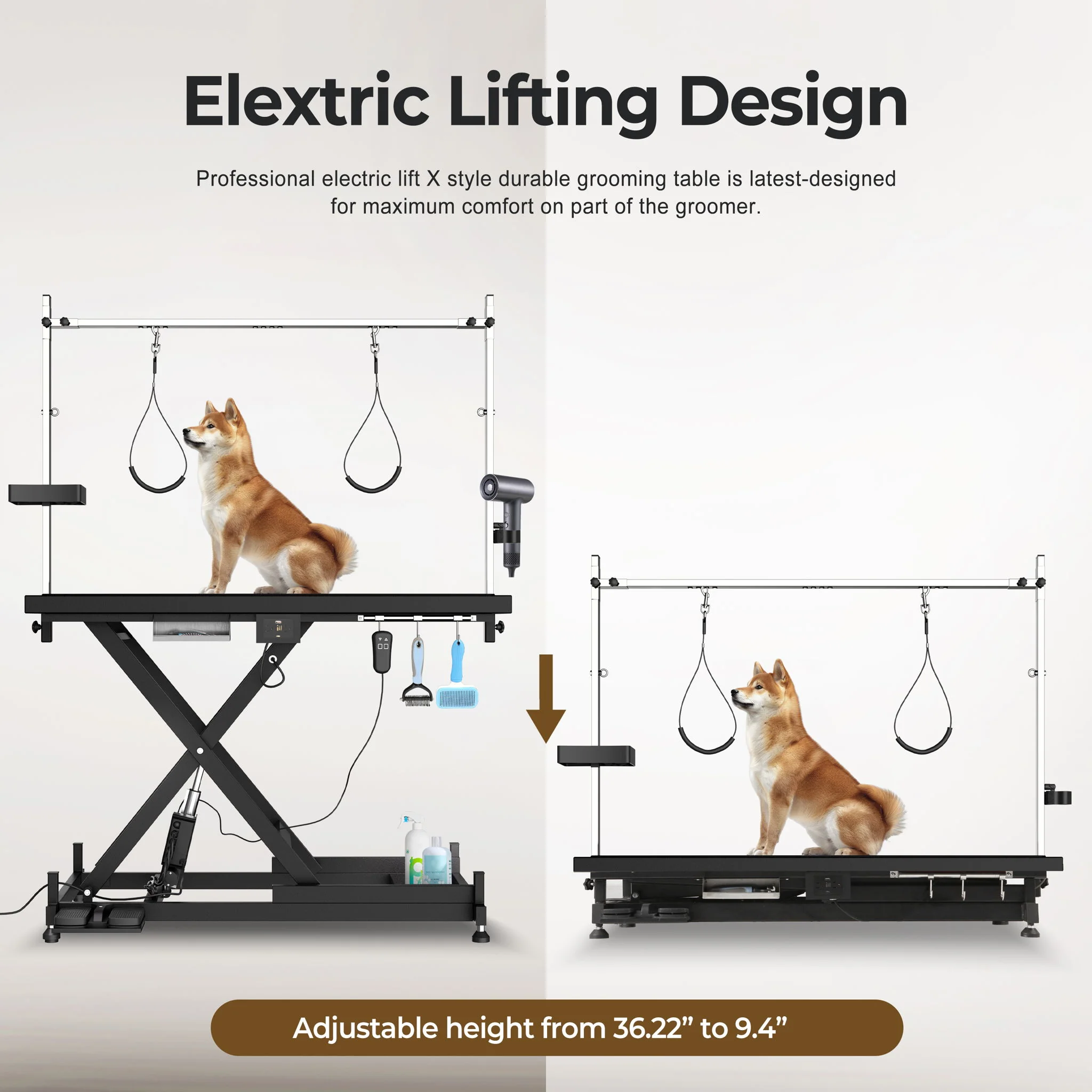 Super Deluxe Electric Pet Grooming Table, Height Adjustable - Image 15