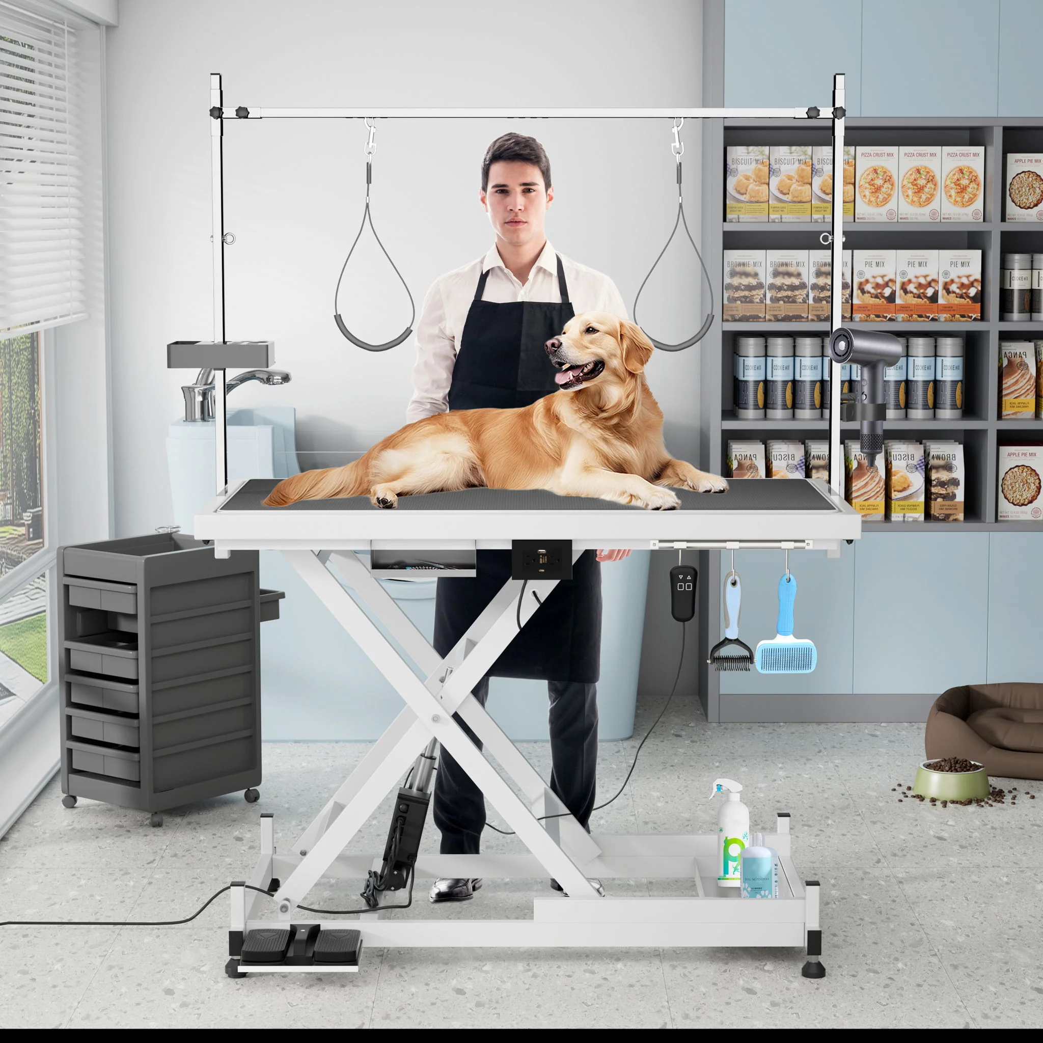 Super Deluxe Electric Pet Grooming Table, Height Adjustable - Image 16