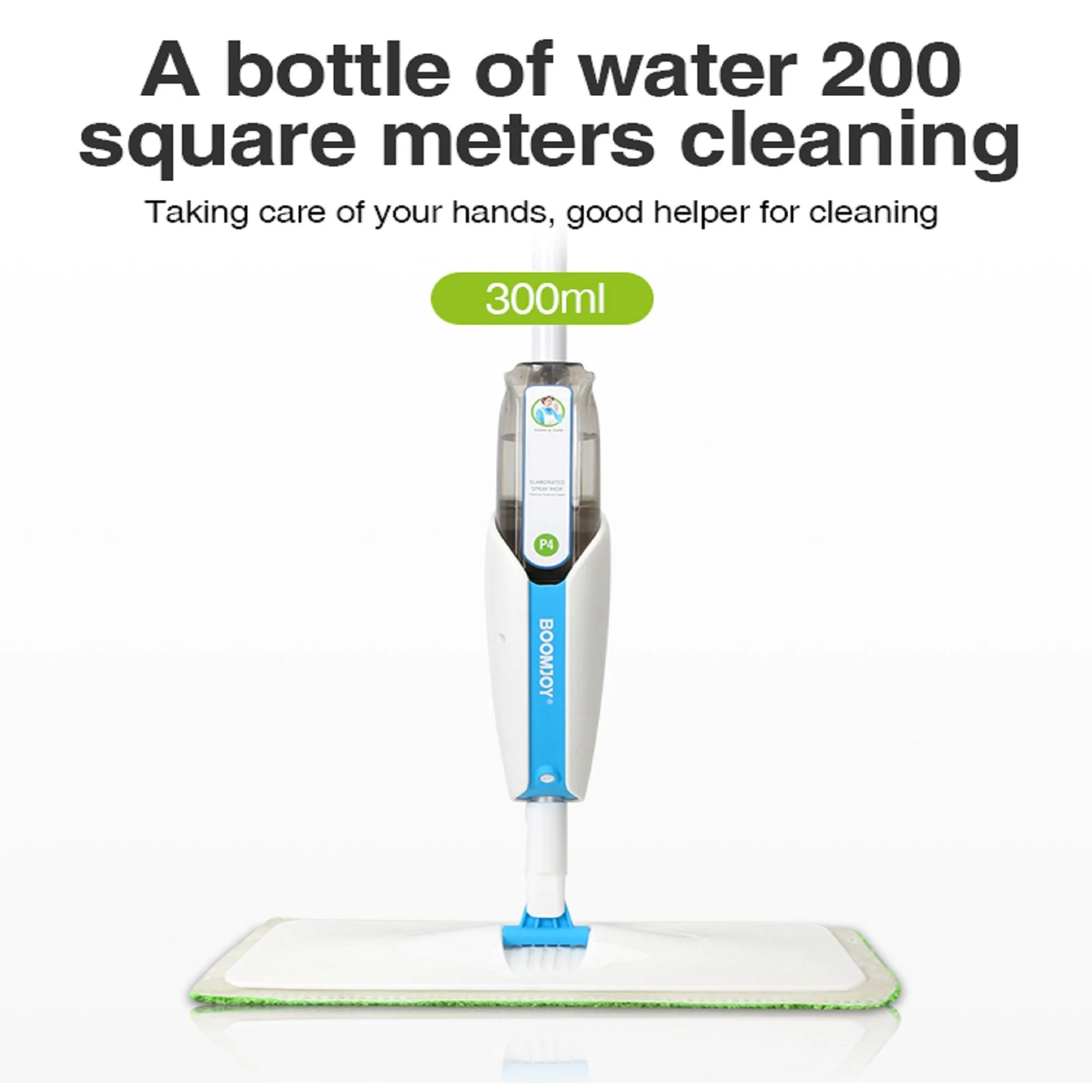 Superfine Fiber Washable Mat Spray Mop With 300Ml Reusable Bottle For Various Floors - Blue - Image 9