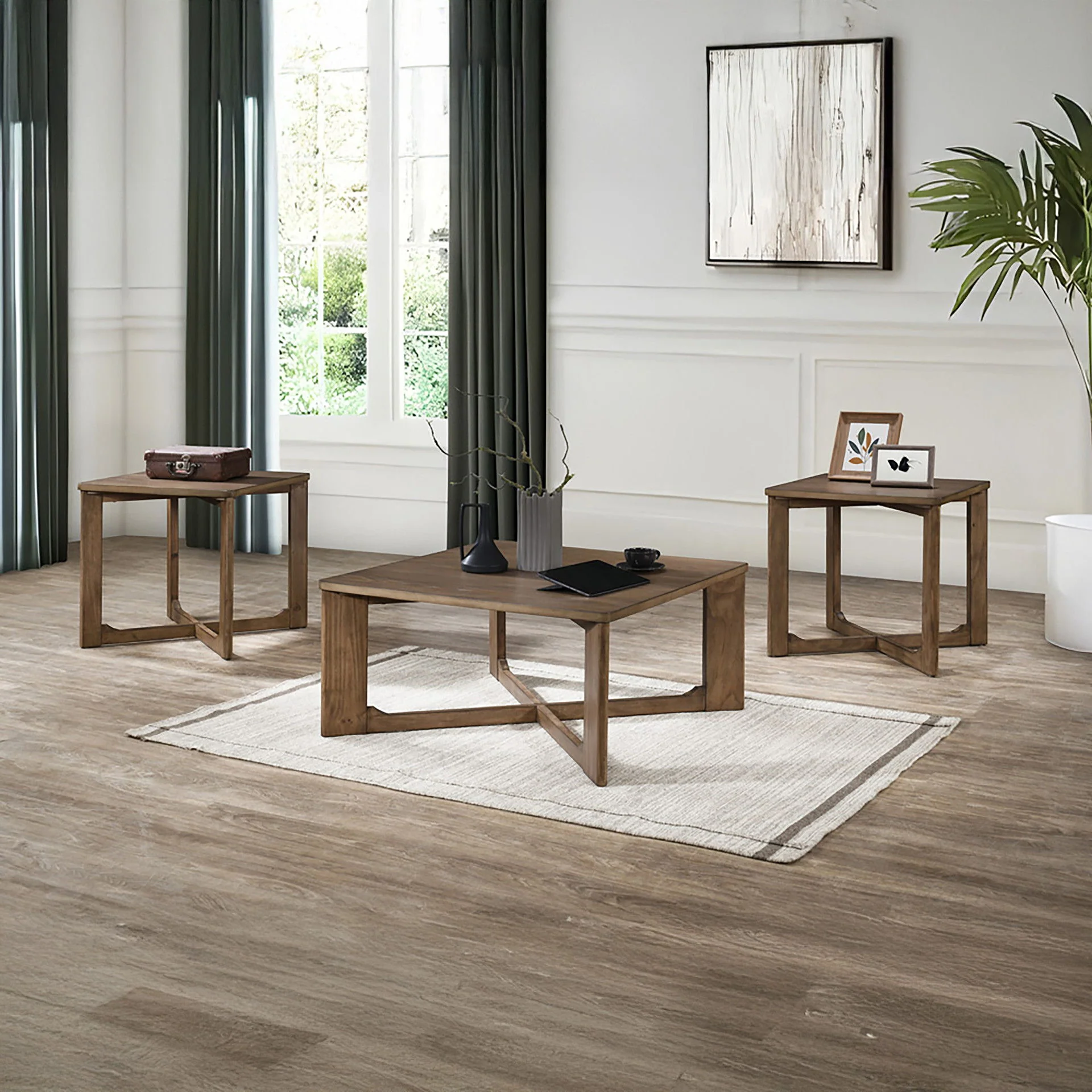 Sweeney - 3 Piece Occasional Set (1 Coffee & 2 End Tables) - Natural - Image 4