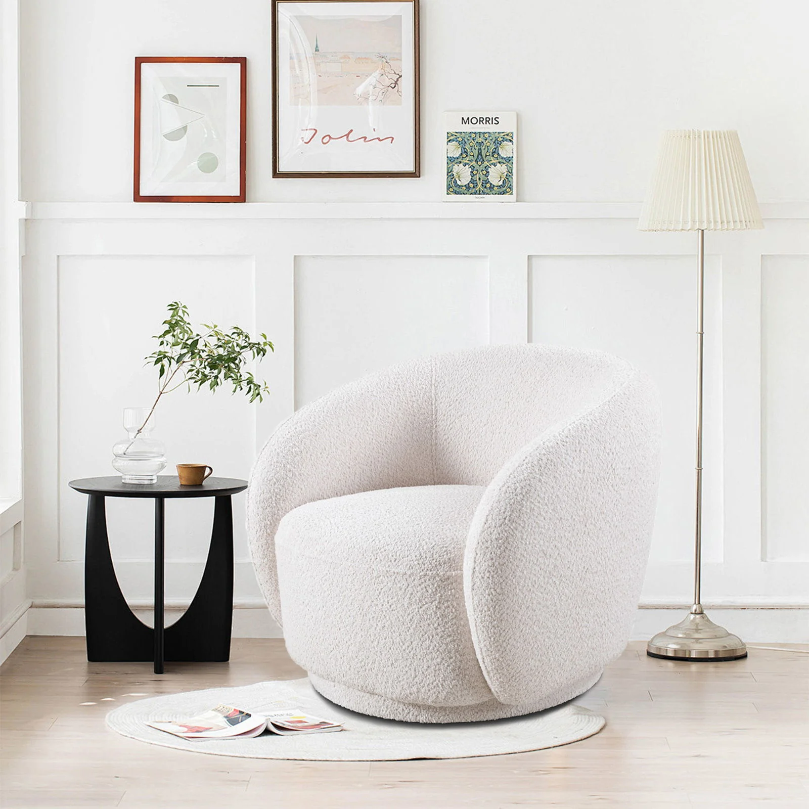 Swivel Accent Upholstered Barrel Chair - Image 11