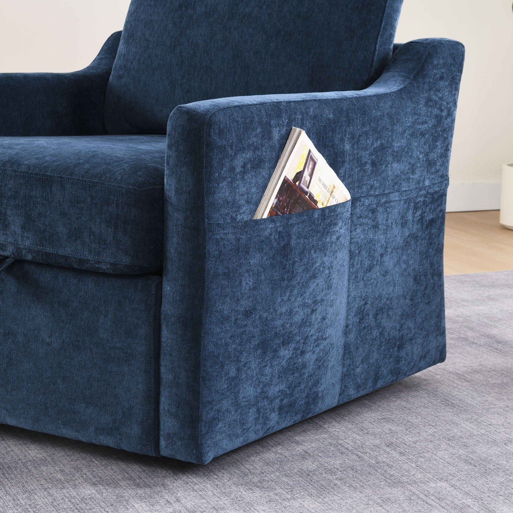 Swivel Arm Chair With USB Type-C Charging And Book Pocket - Image 17