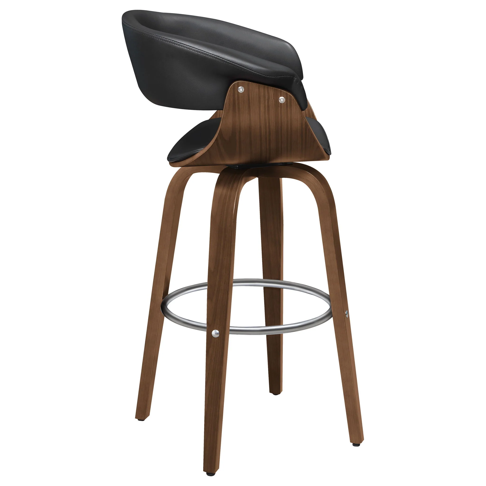 Swivel Bar Stool Elegant Design With Upholstery - Walnut - Image 9