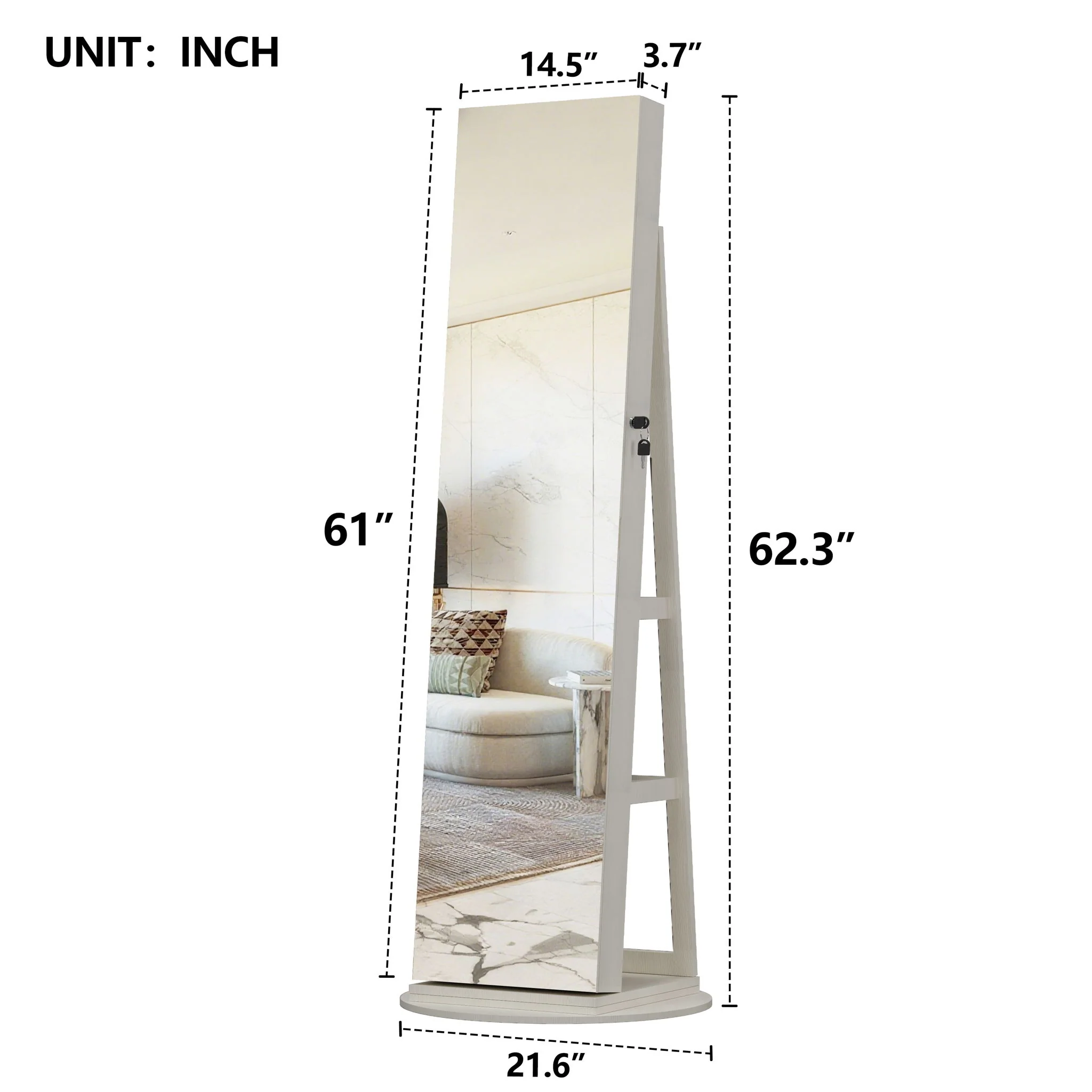 Swivel Jewelry Cabinet With Full Length Mirror - Image 31