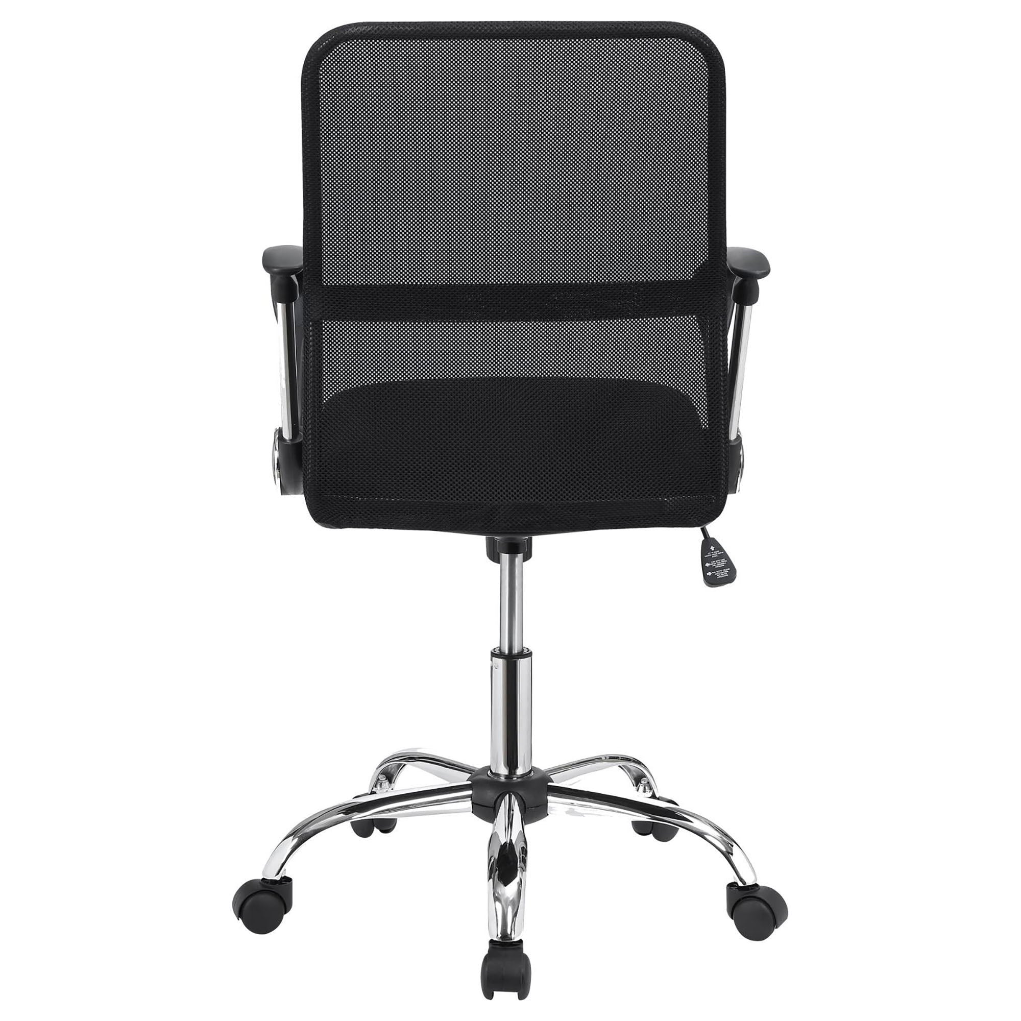 Swivel Office Chair With Base Adjustable Height - Black - Image 6