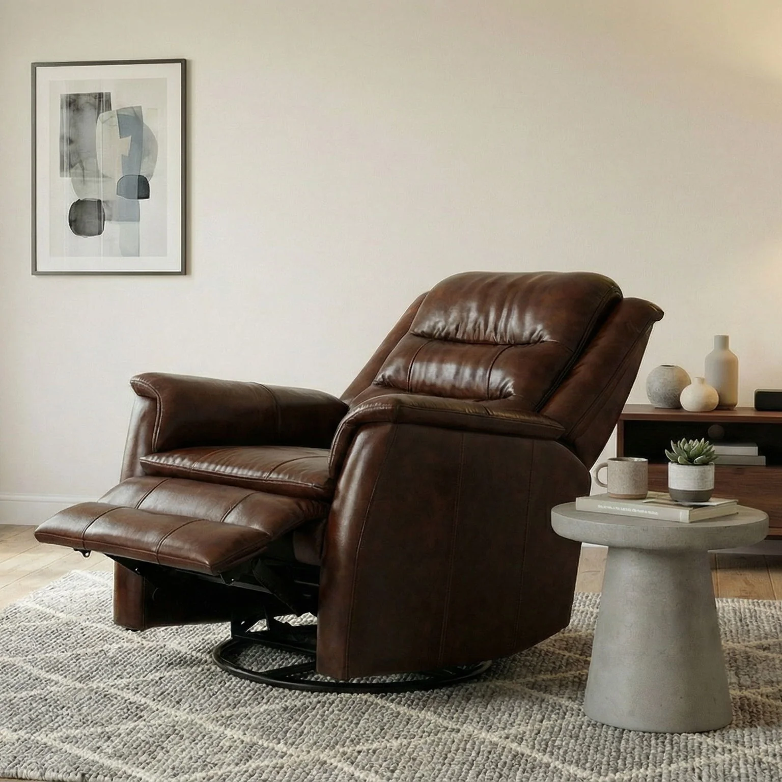 Swivel Recliner With Manual Adjustable Footrest - Image 6