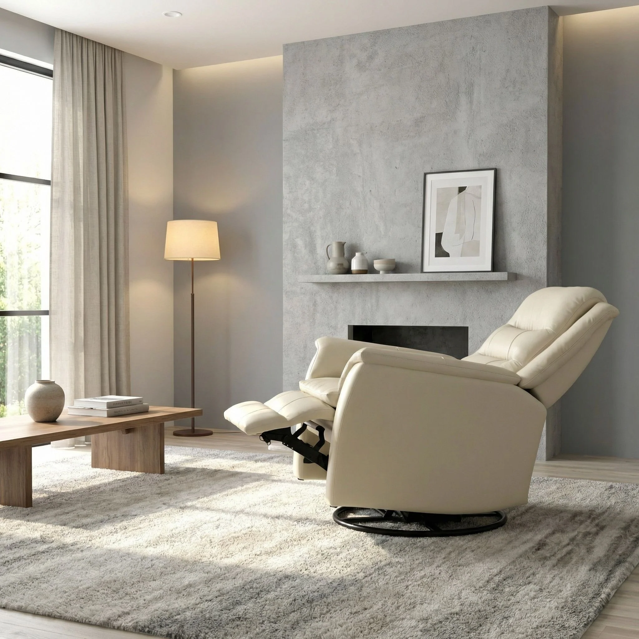 Swivel Recliner With Manual Adjustable Footrest - Image 7