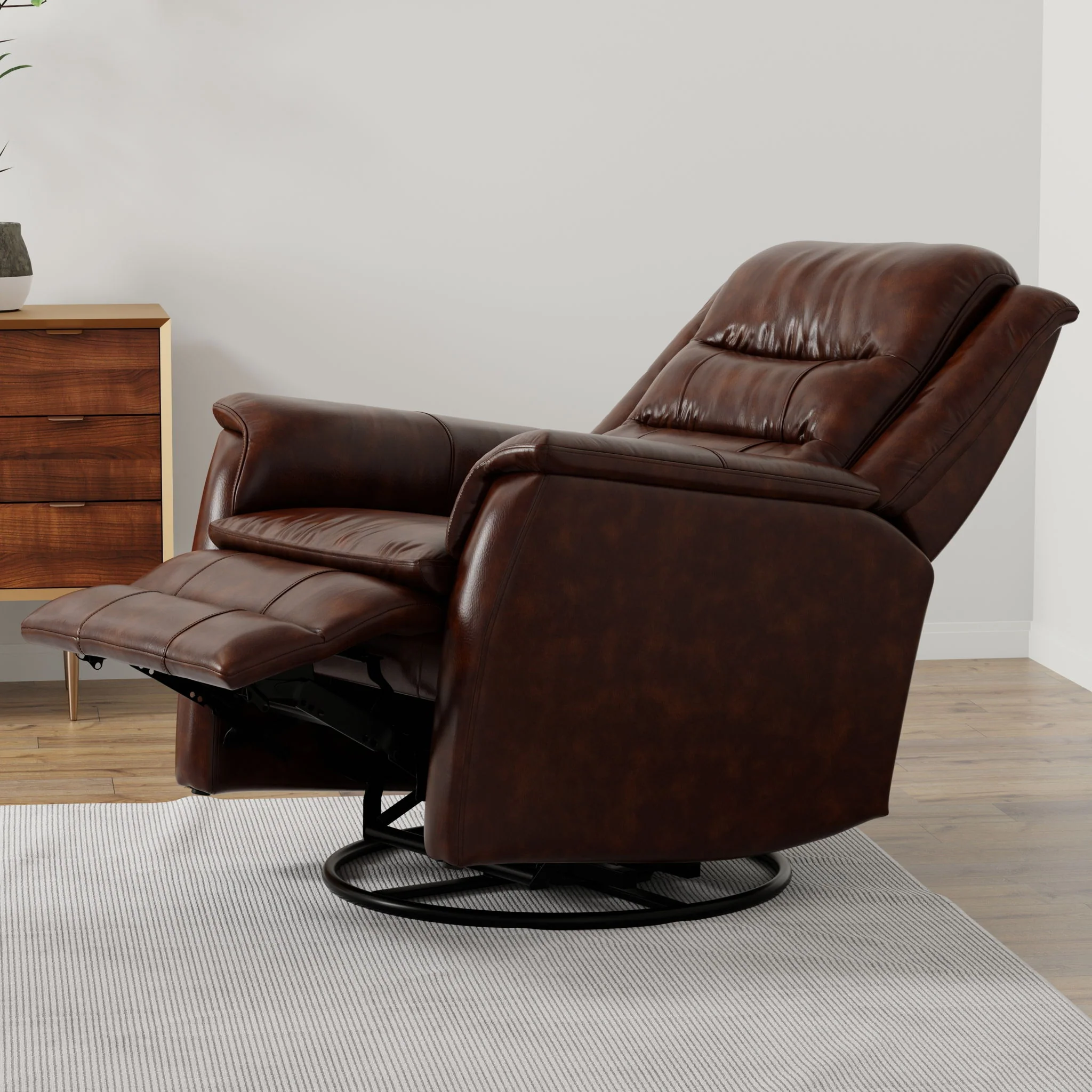 Swivel Recliner With Manual Adjustable Footrest - Image 8