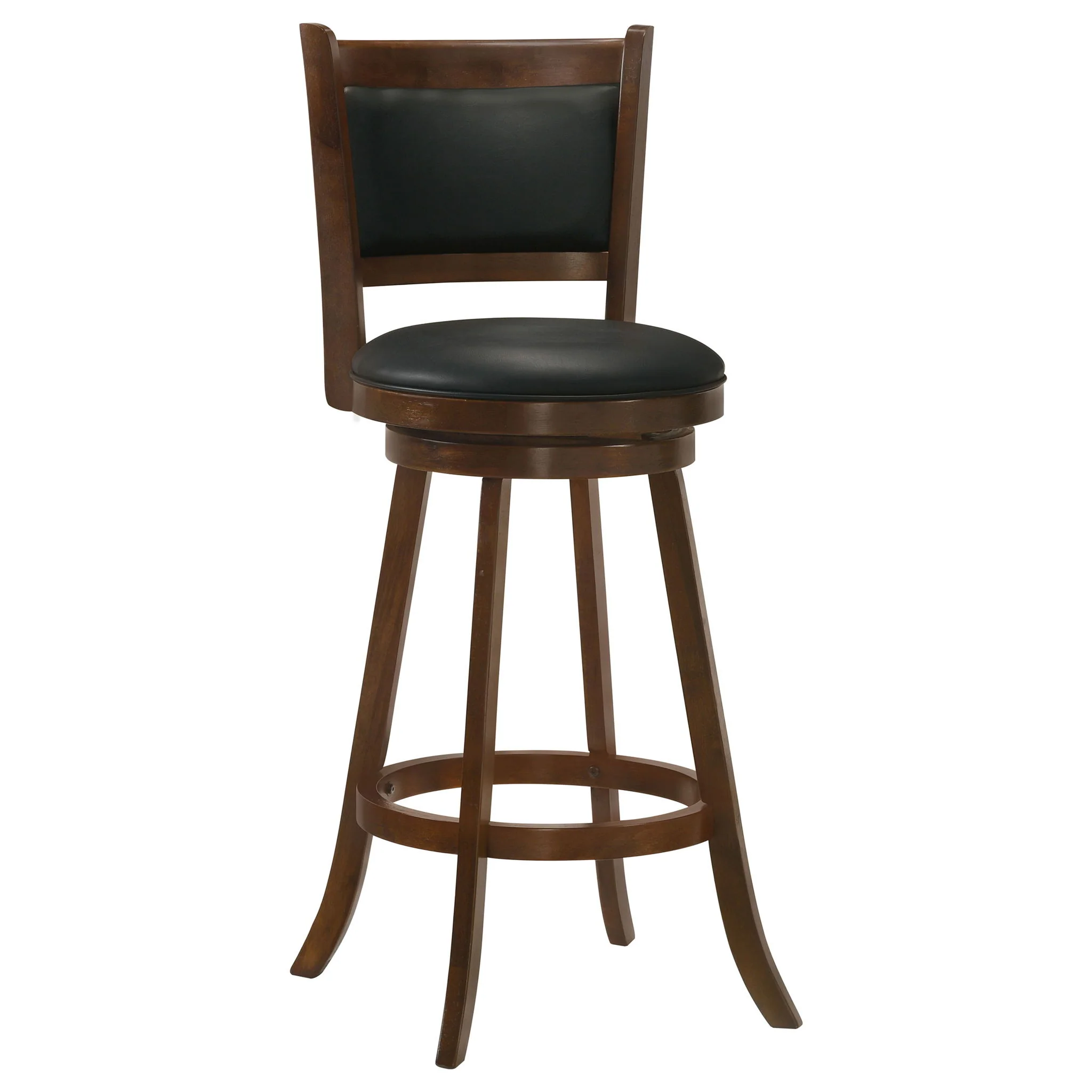 Swivel Stool With Upholstered Seat (Set of 2) - Black / Brown - Image 3
