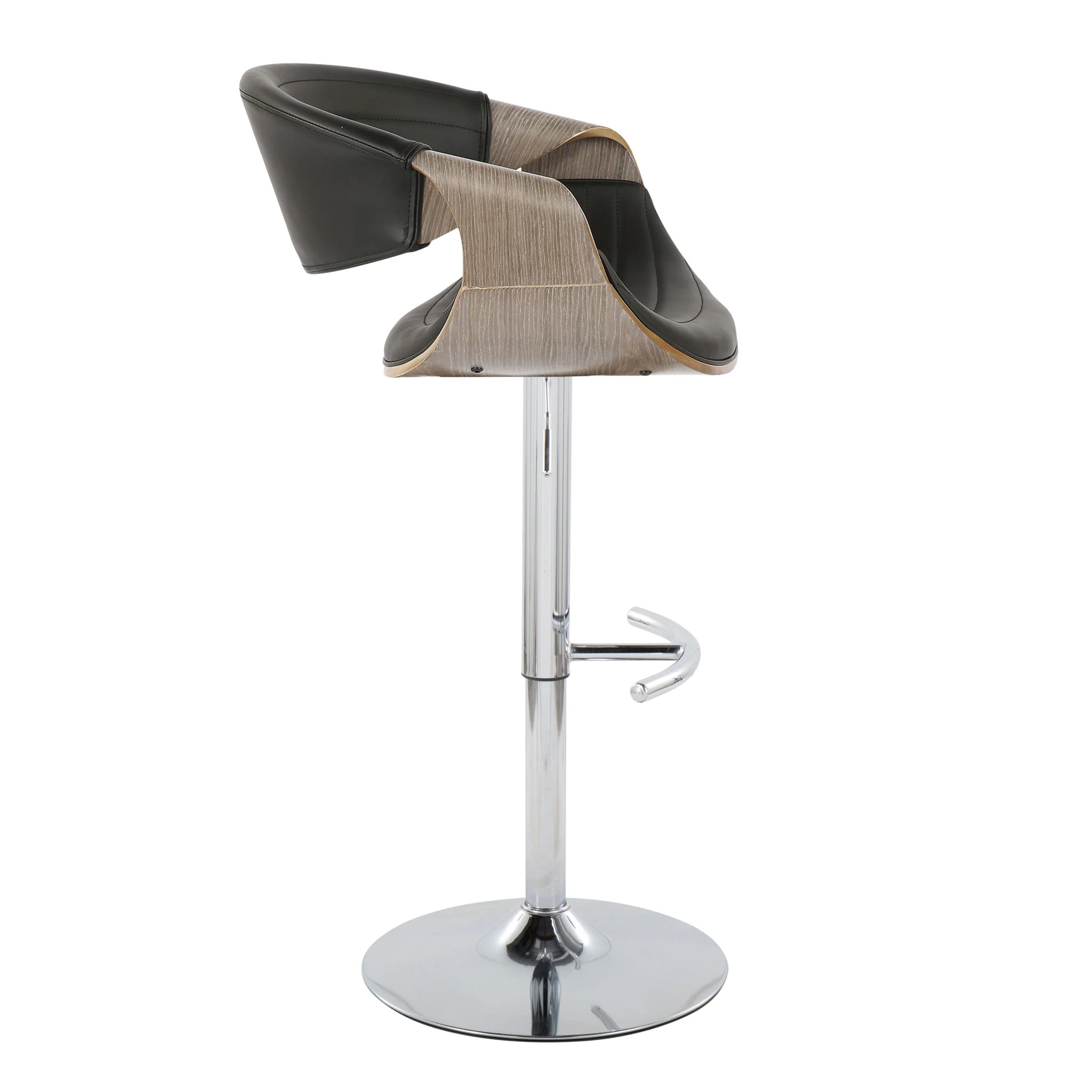 Symphony - Mid Century Modern Adjustable Barstool With Swivel & Rounded T Footrest (Set of 2) - Image 9