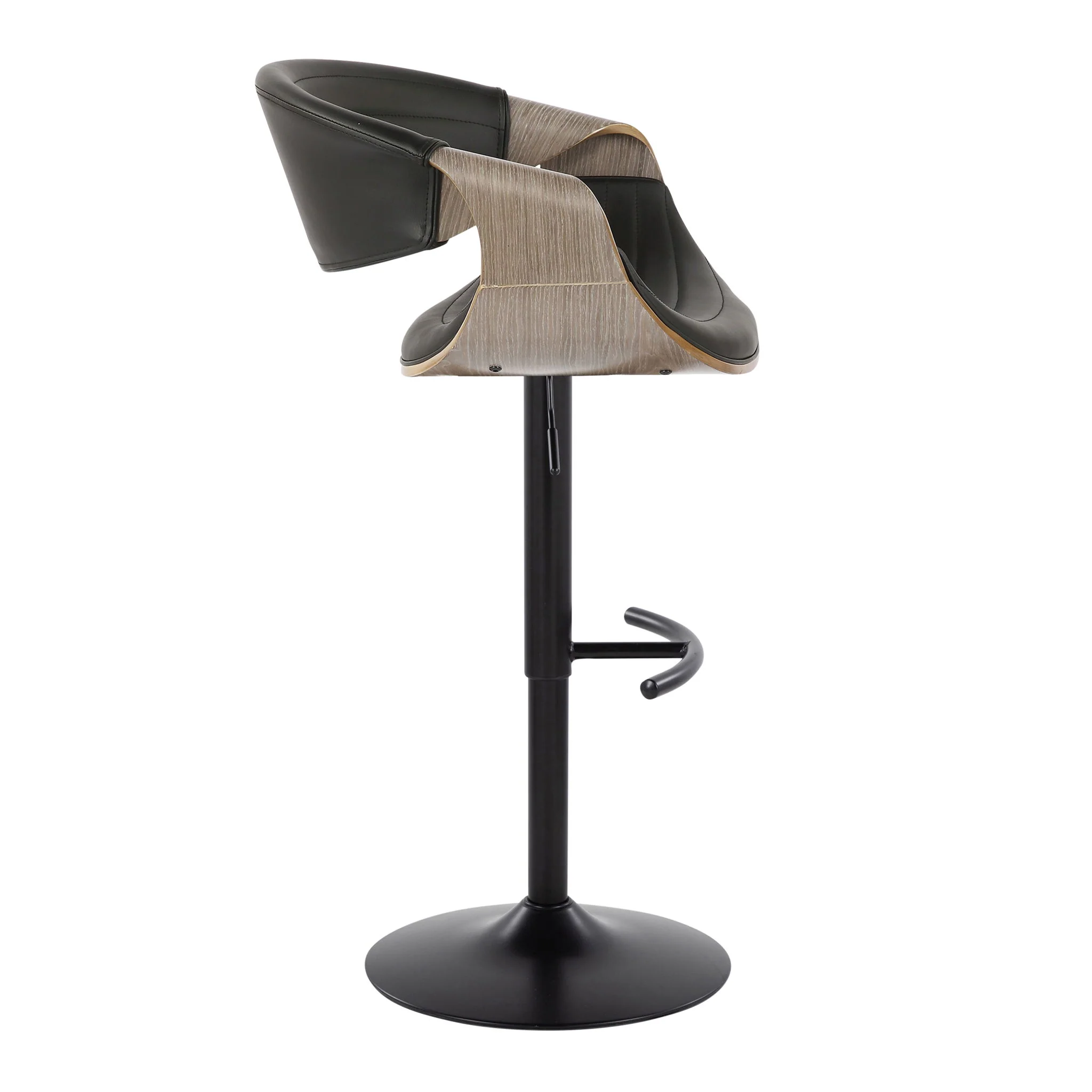 Symphony - Mid Century Modern Adjustable Barstool With Swivel With Rounded T Footrest (Set of 2) - Image 15