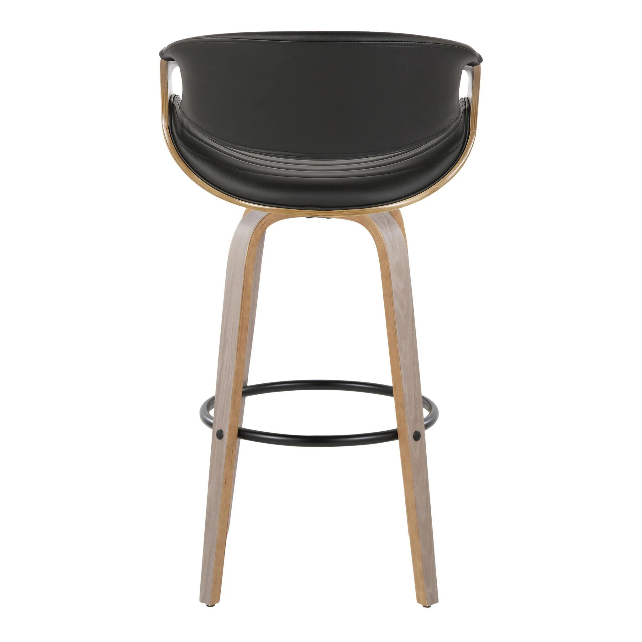 Symphony - Mid-Century Modern Fixed Height Barstool With Swivel With Round Footrest (Set of 2) - Image 3