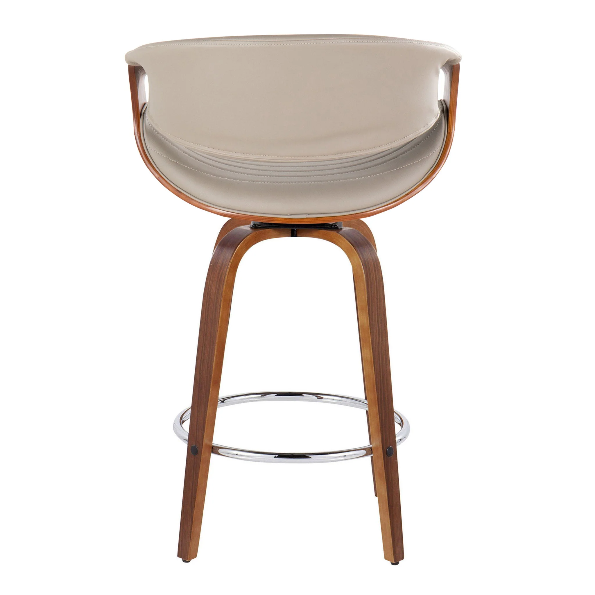 Symphony - Mid Century Modern Fixed Height Counter Stool & Swivel With Round Footrest (Set of 2) - Image 3