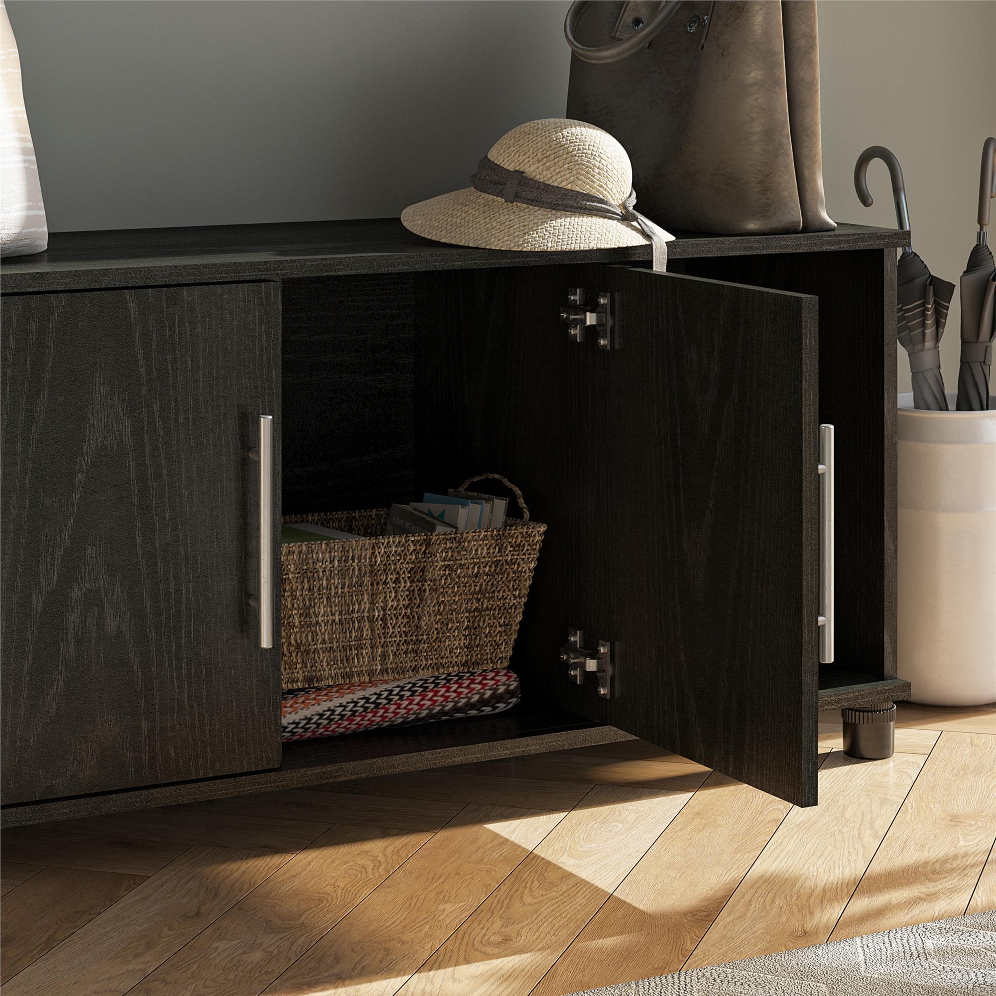 Systembuild Evolution Camberly - Shoe Storage Bench - Black Brown - Image 3