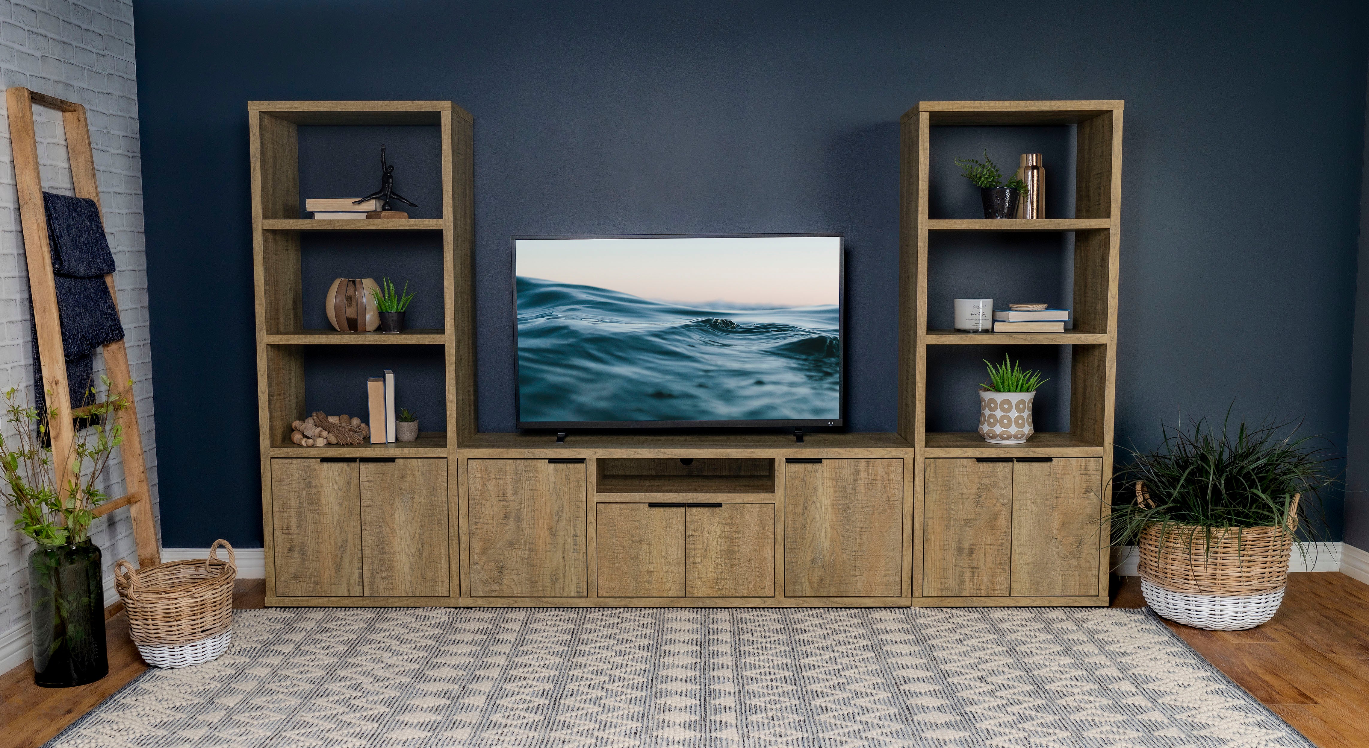 Tabby 3-Shelf Media Tower, Mango Wood Finish - Image 12