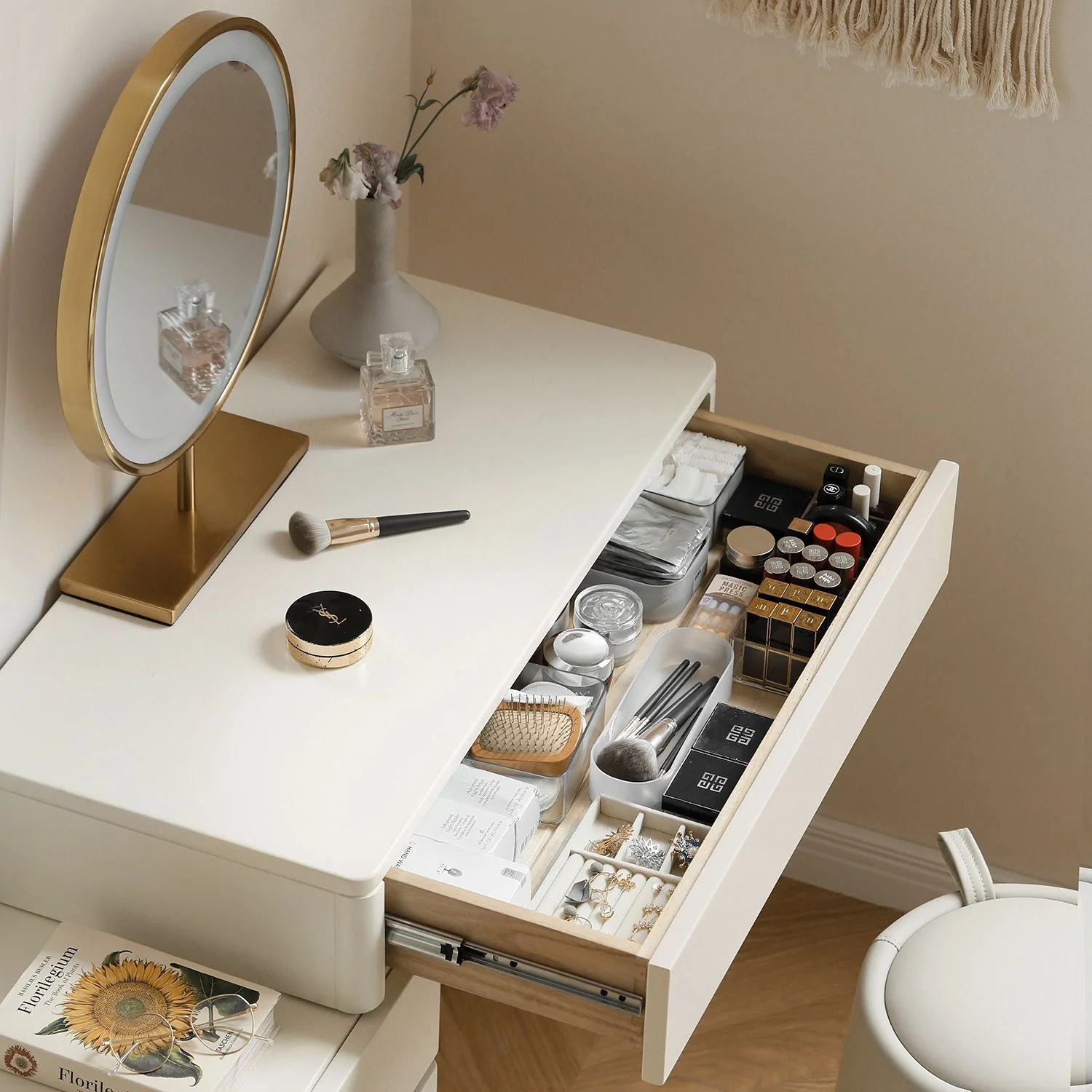 Table Dresser Without Mirror, Compact Dresser Accessories Storage Drawer - White - Image 2