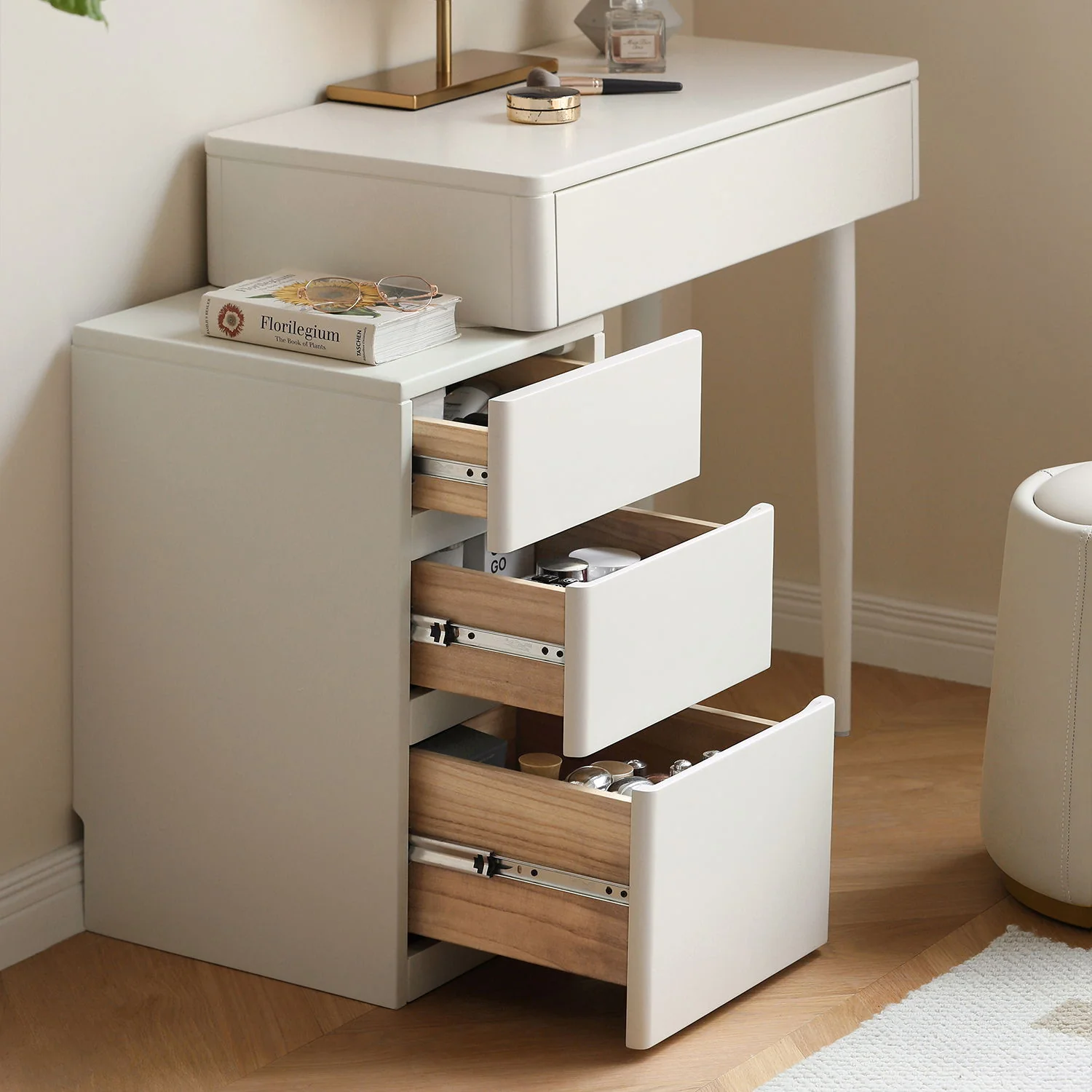 Table Dresser Without Mirror, Compact Dresser Accessories Storage Drawer - White - Image 8