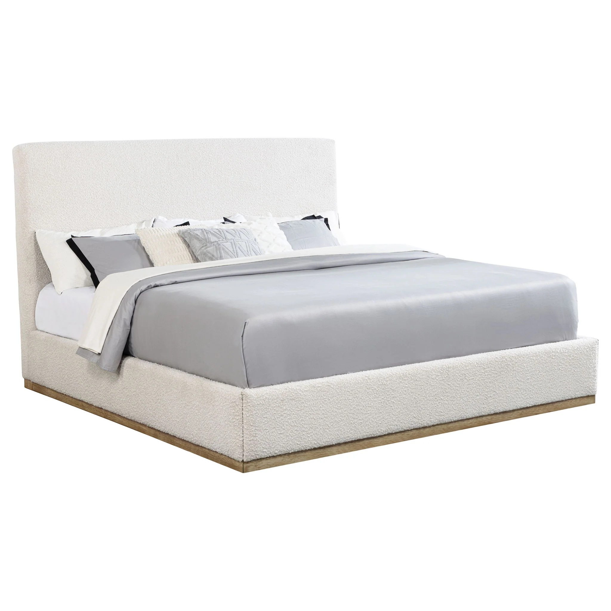 Talbot - Eastern King Platform Bed With Elevated Headboard - Cream - Image 2