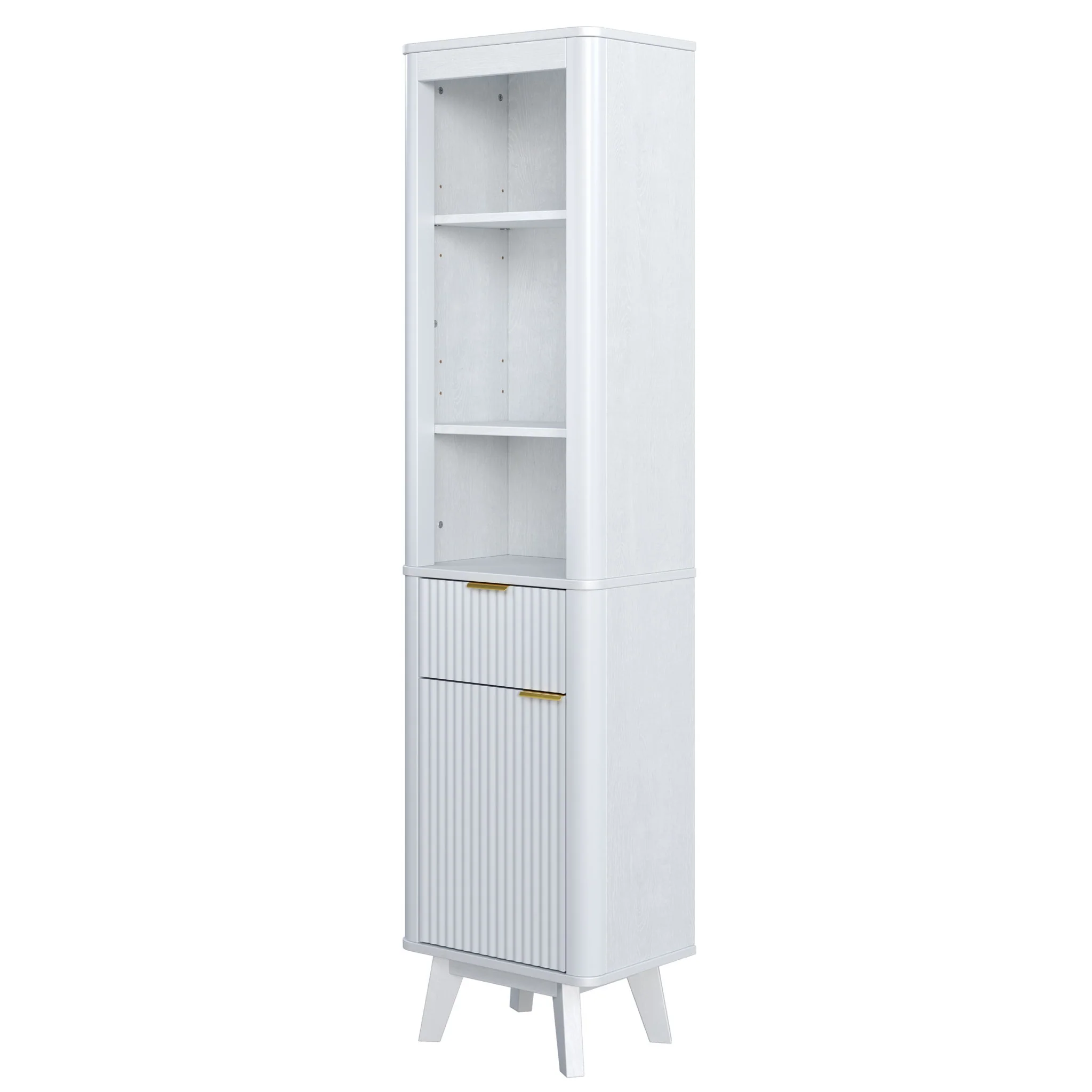 Tall Bathroom Storage Cabinet With Adjustable Shelves And 1 Drawer & Door - Image 2