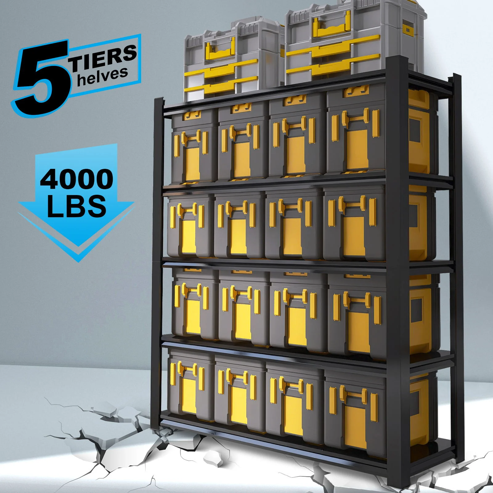 Tall Metal Shelves With Removable Dividers Are High Capacity And Load Bearing For Garages, Kitchens And Offices - Image 6