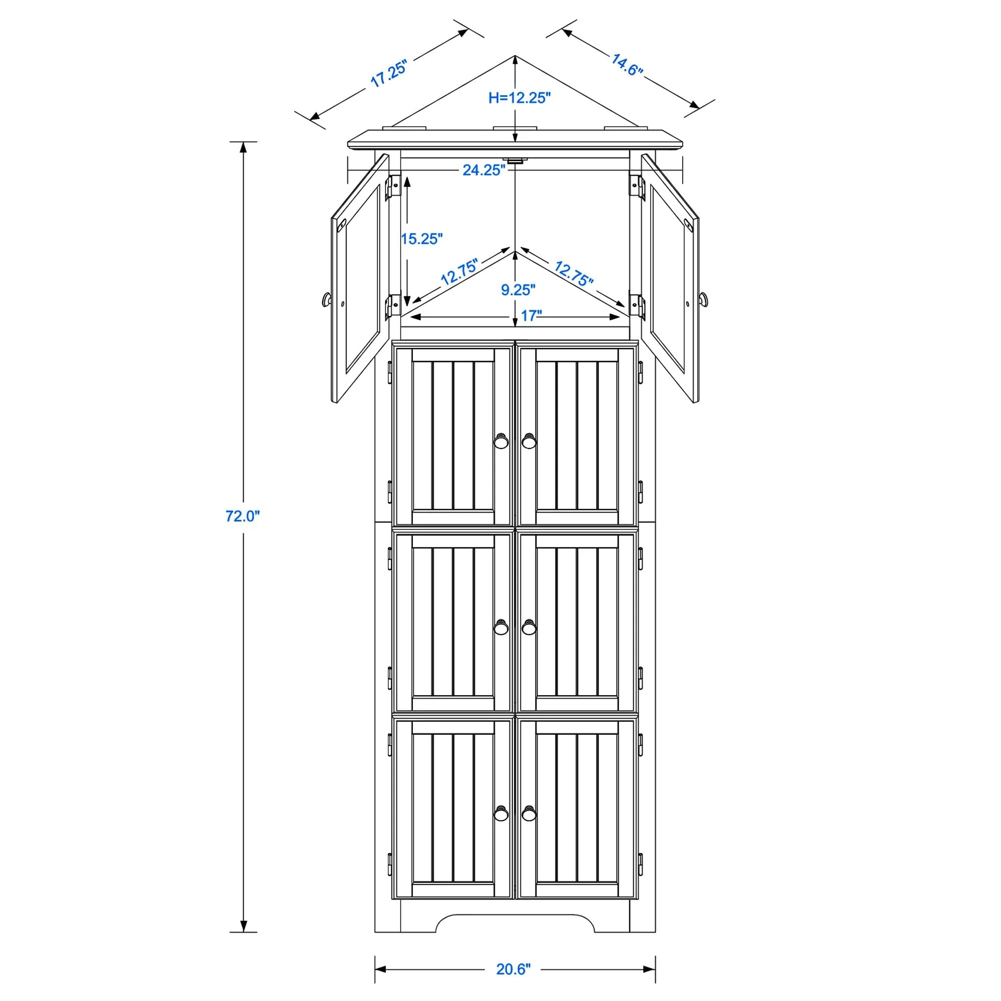 Tall Storage Cabinet With Doors And 4 Shelves For Living Room, Kitchen, Office, Bedroom, Bathroom, Modern - Image 12