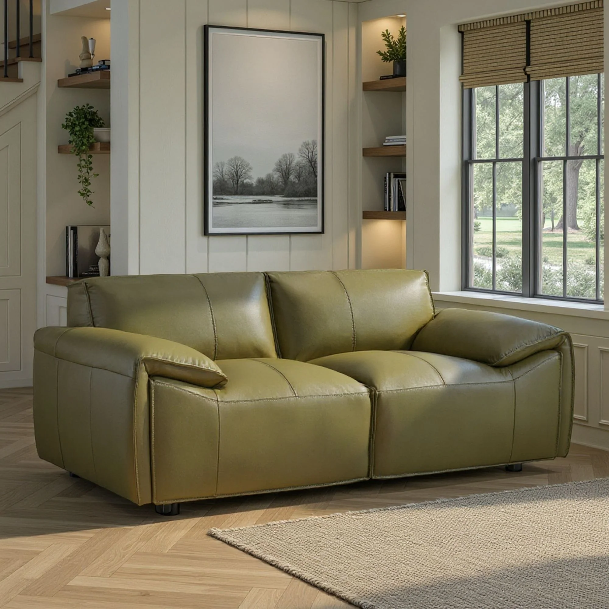 Tanner - Leather Loveseat With Padded Arms - Image 5