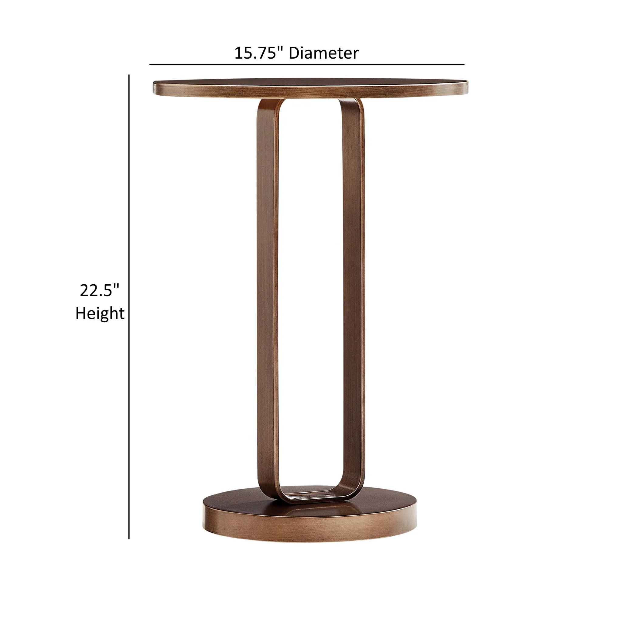 Tareel - Round Accent Table With Open Oval Pedestal - Antique Bronze - Image 5