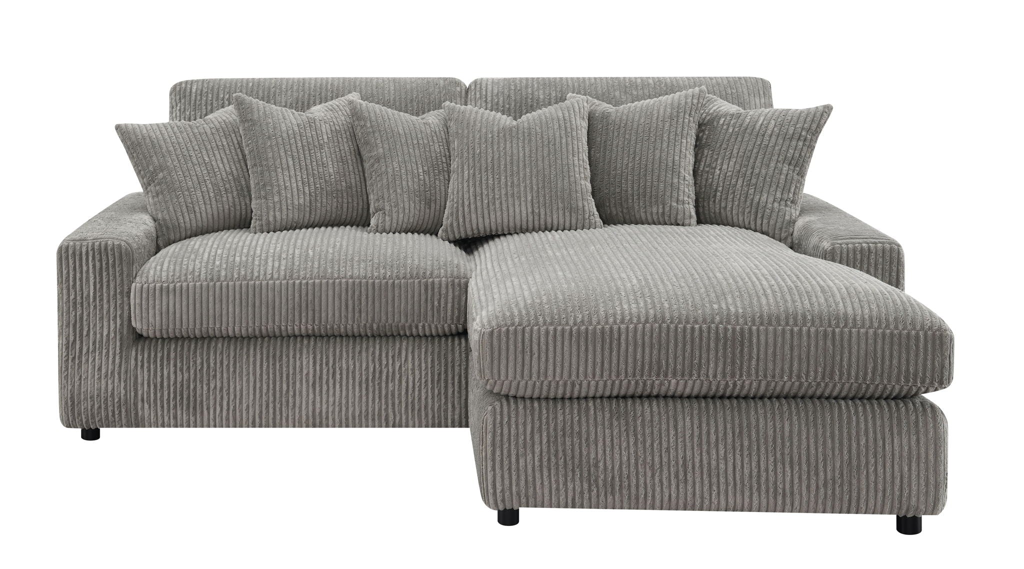 Tavia - Reversible Sectional Sofa With 6 Pillows - Gray - Image 5