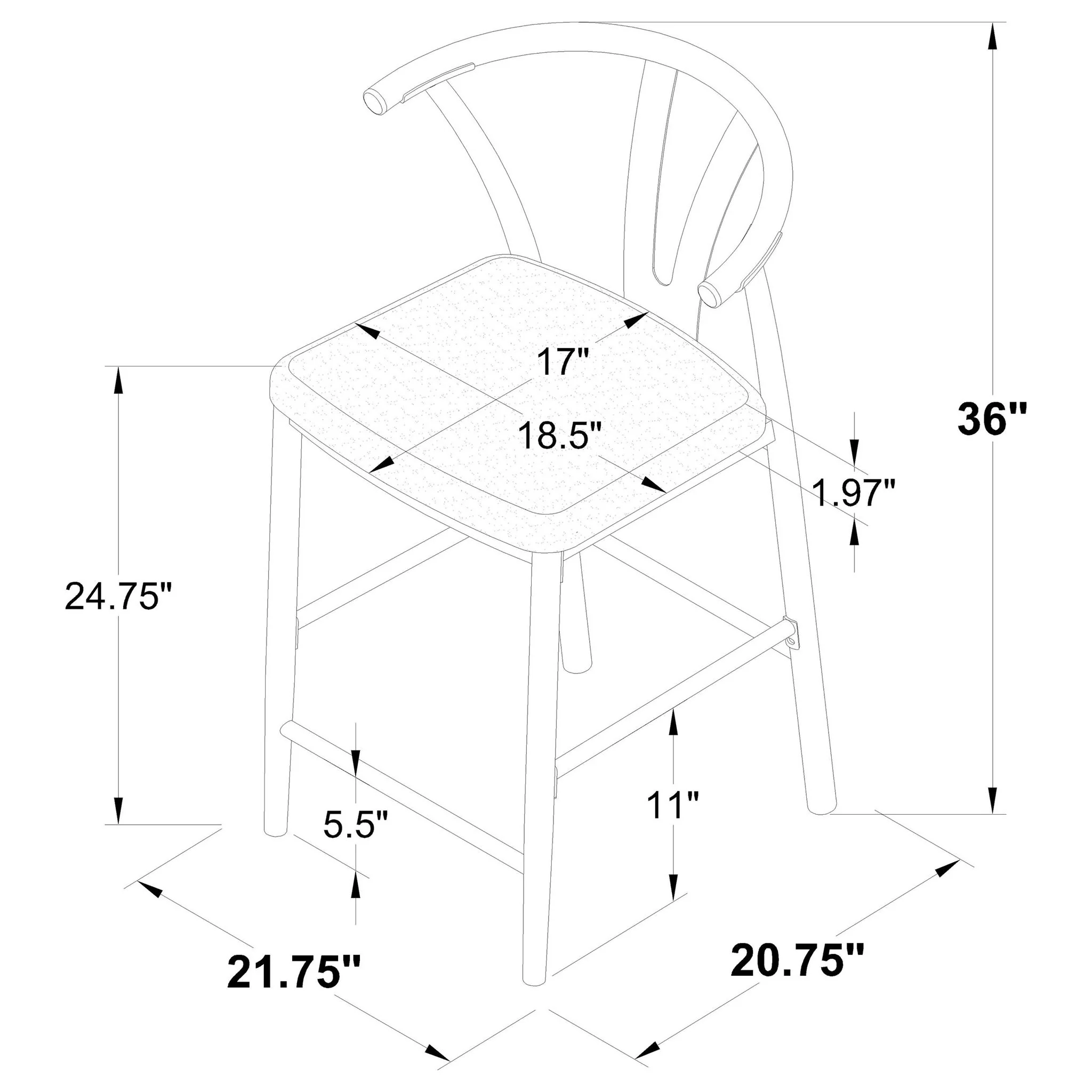 Tazman - Counter Height Dining Side Chair (Set of 2) - Gray - Image 7