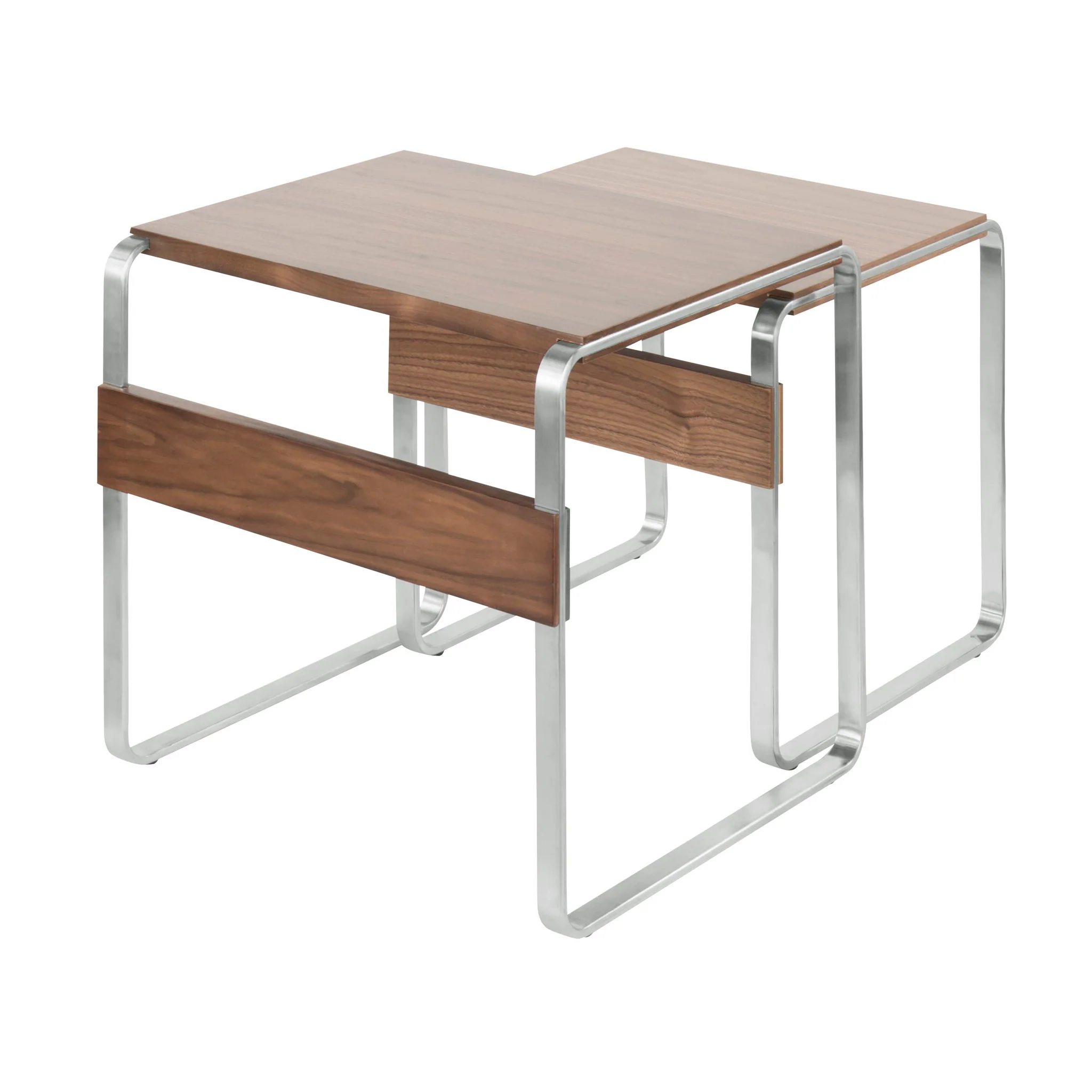 Tea Side Mid-Century Modern Nesting Tables - Walnut - Image 4