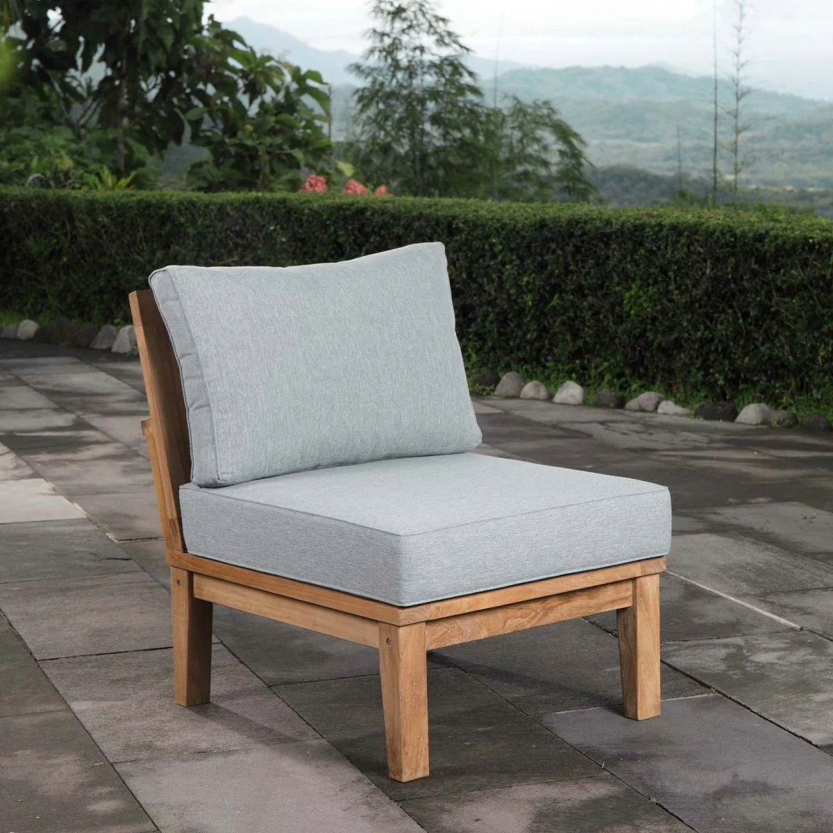 Teak Armless Outdoor Sofa for Patio, Deck and Garden Seating Collection - Image 12