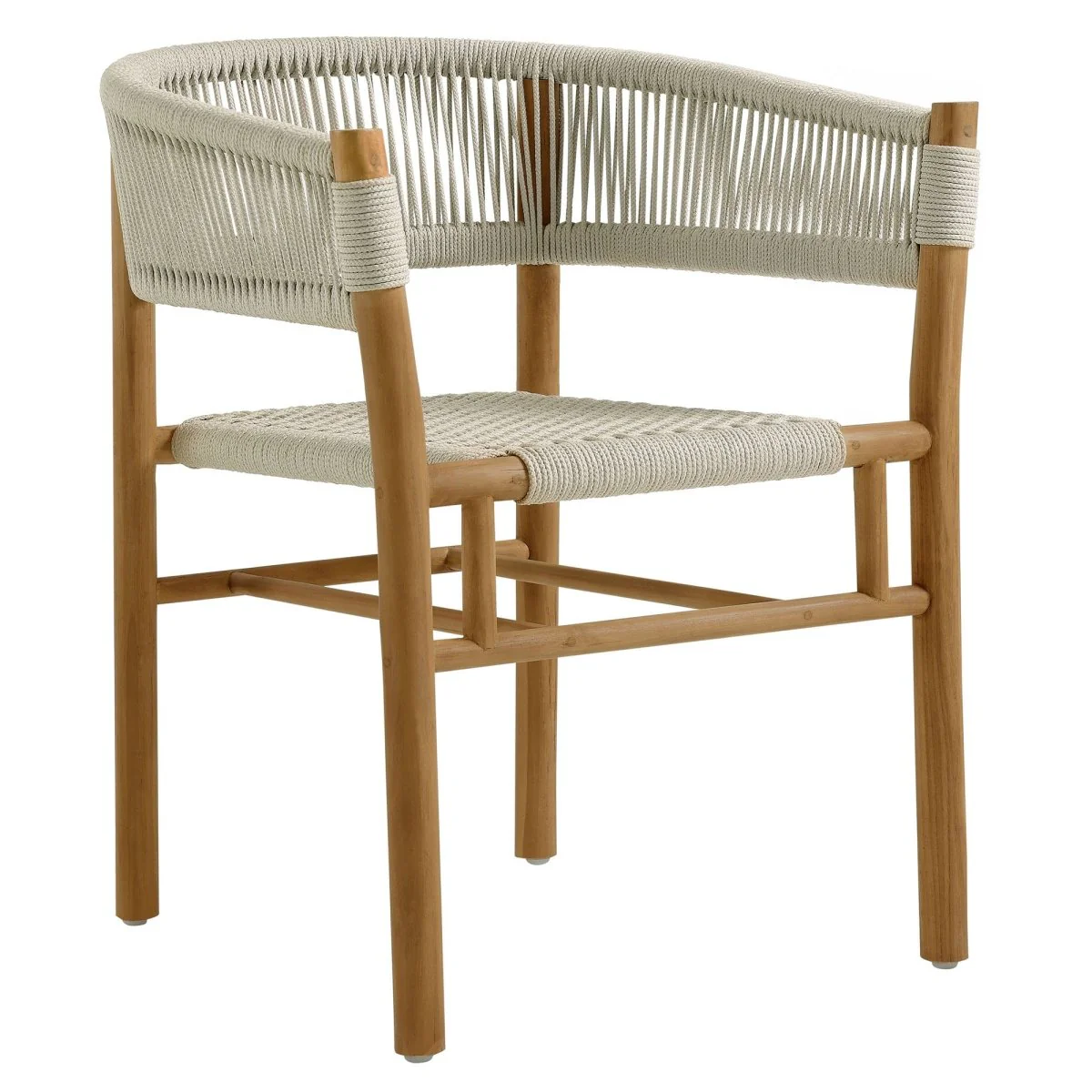 Teak Wood and Rope Outdoor Dining Set with Armchairs, Durable Teak Accents - Image 18