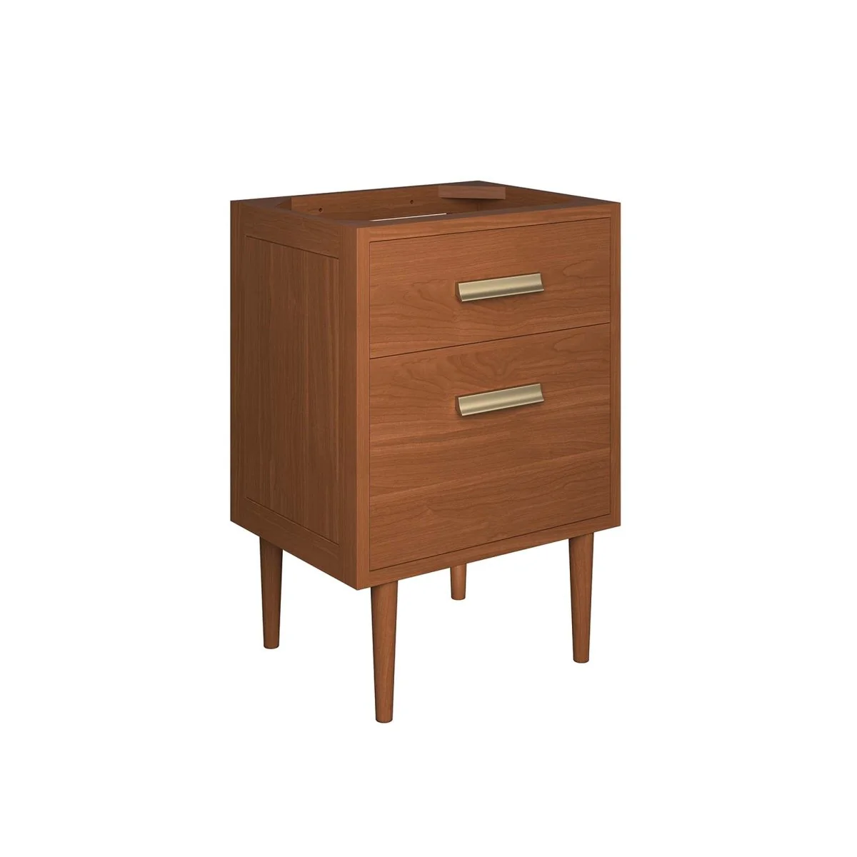 Teak Wood Bathroom Vanity Cabinet with Classic Hardware and Spacious Storage