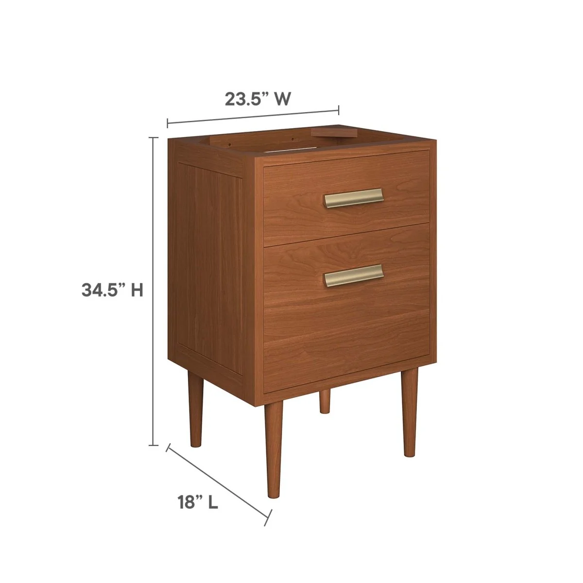 Teak Wood Bathroom Vanity Cabinet with Classic Hardware and Spacious Storage - Image 3