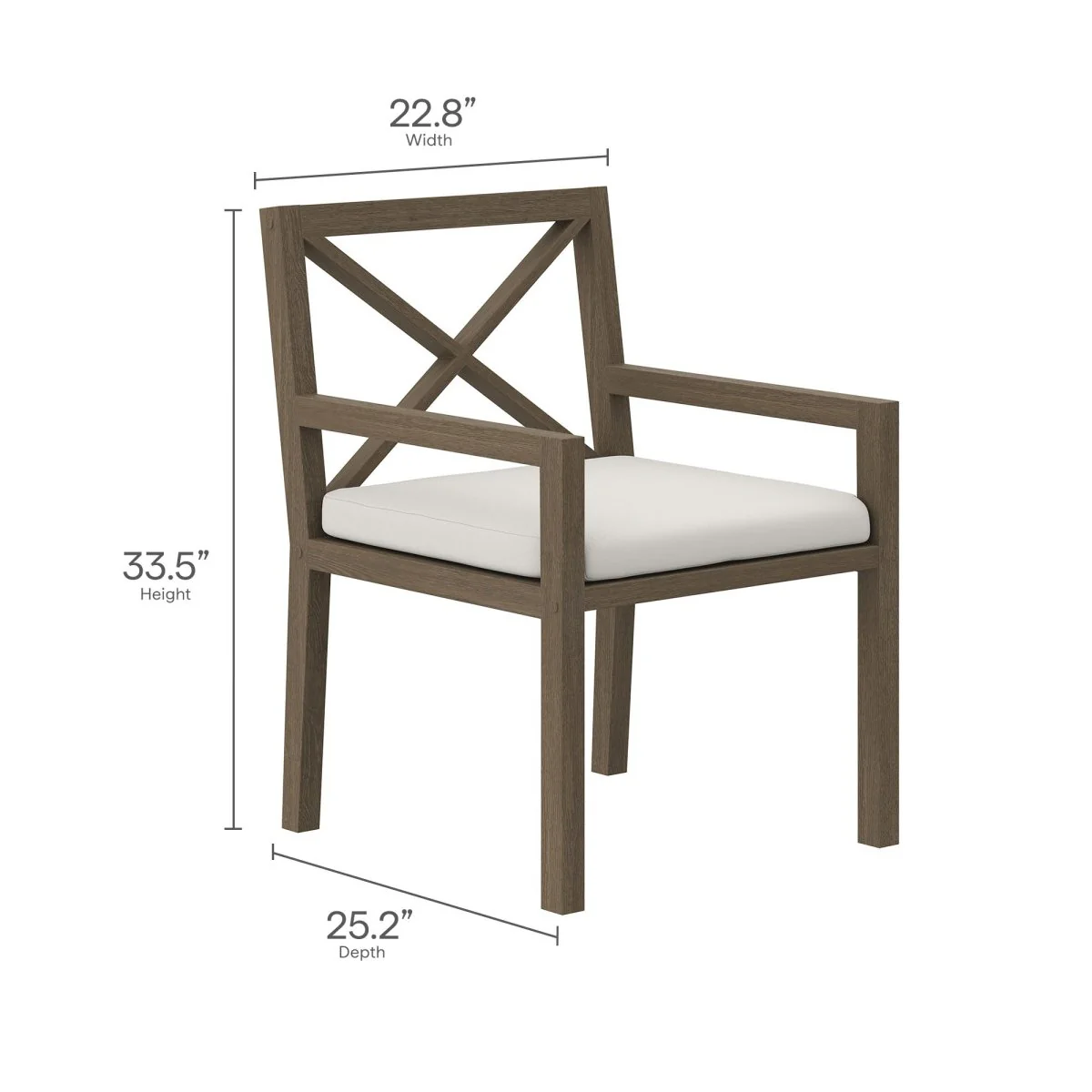 Teak Wood Outdoor Dining Set with Cross-Back Chairs – Multiple Configurations Available - Image 12