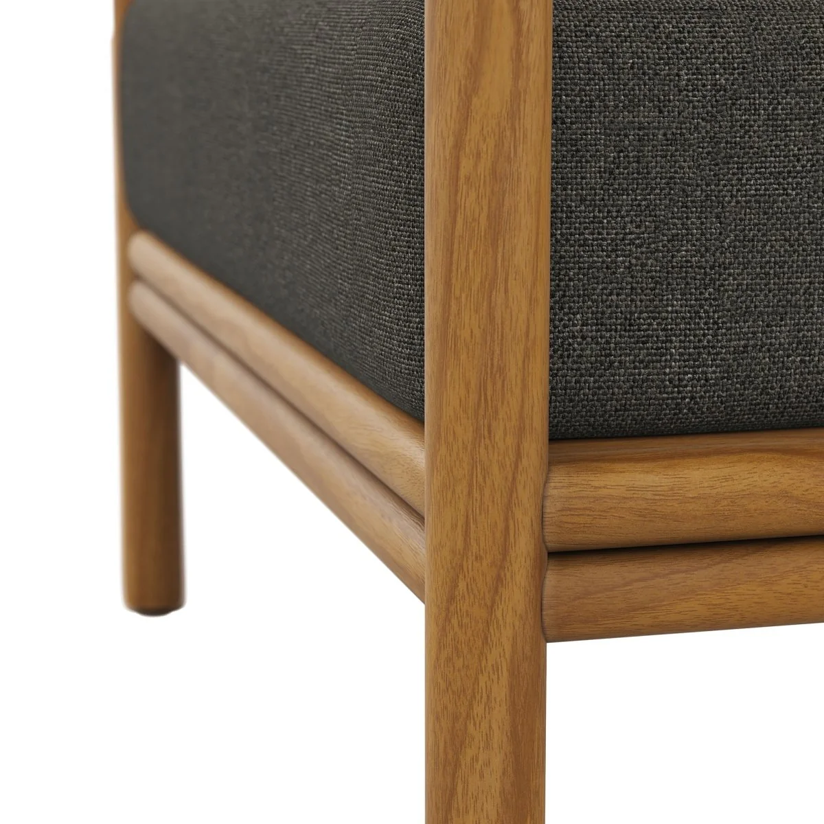 Teak Wood Outdoor Patio Armchair with Fabric Upholstery - Modern Garden Seating - Image 38