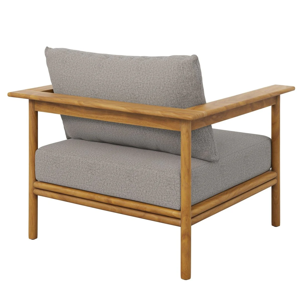 Teak Wood Outdoor Patio Armchair with Fabric Upholstery - Modern Garden Seating - Image 46
