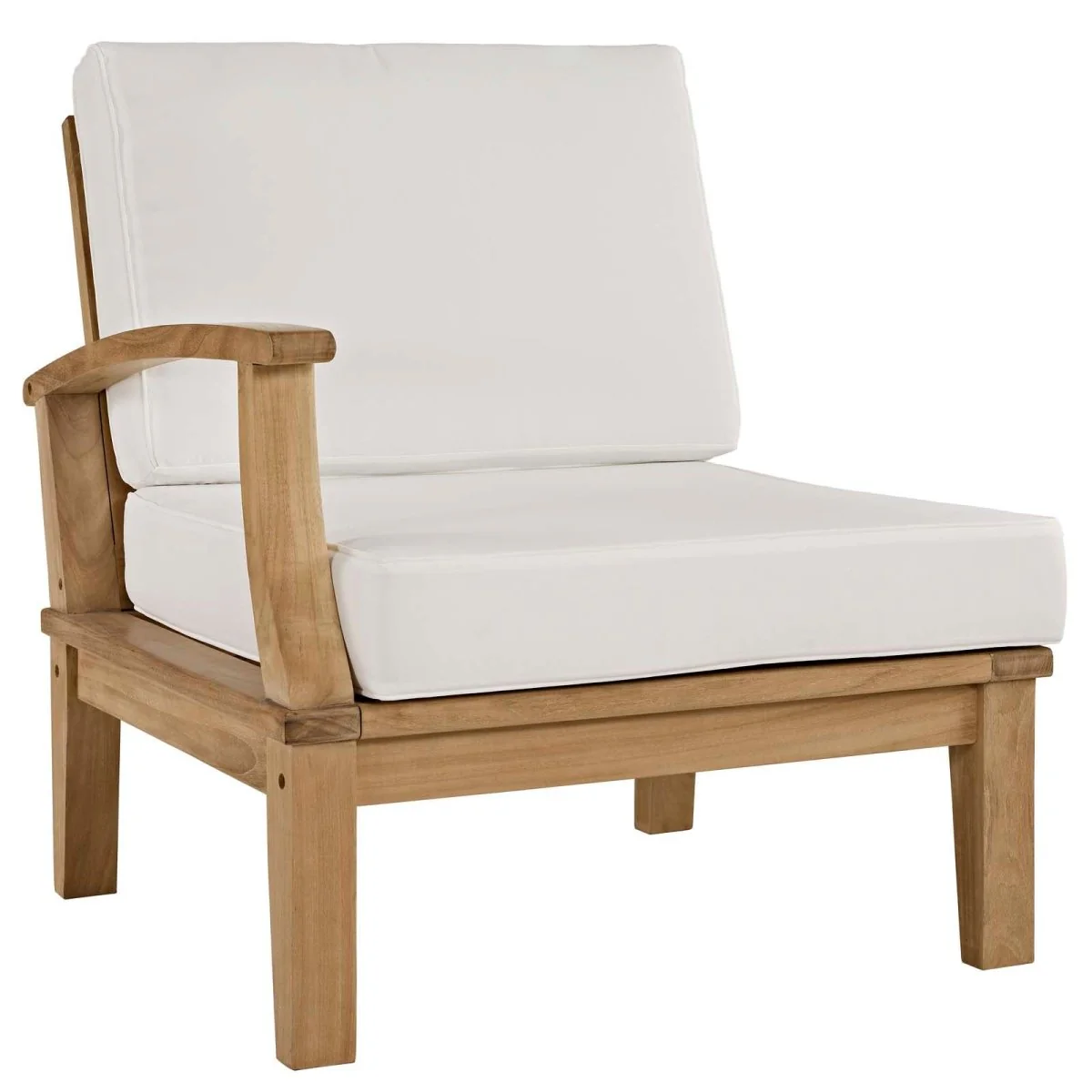 Teak Wood Outdoor Sofa with Cushions — Comfortable Weather-Resistant Patio Seating