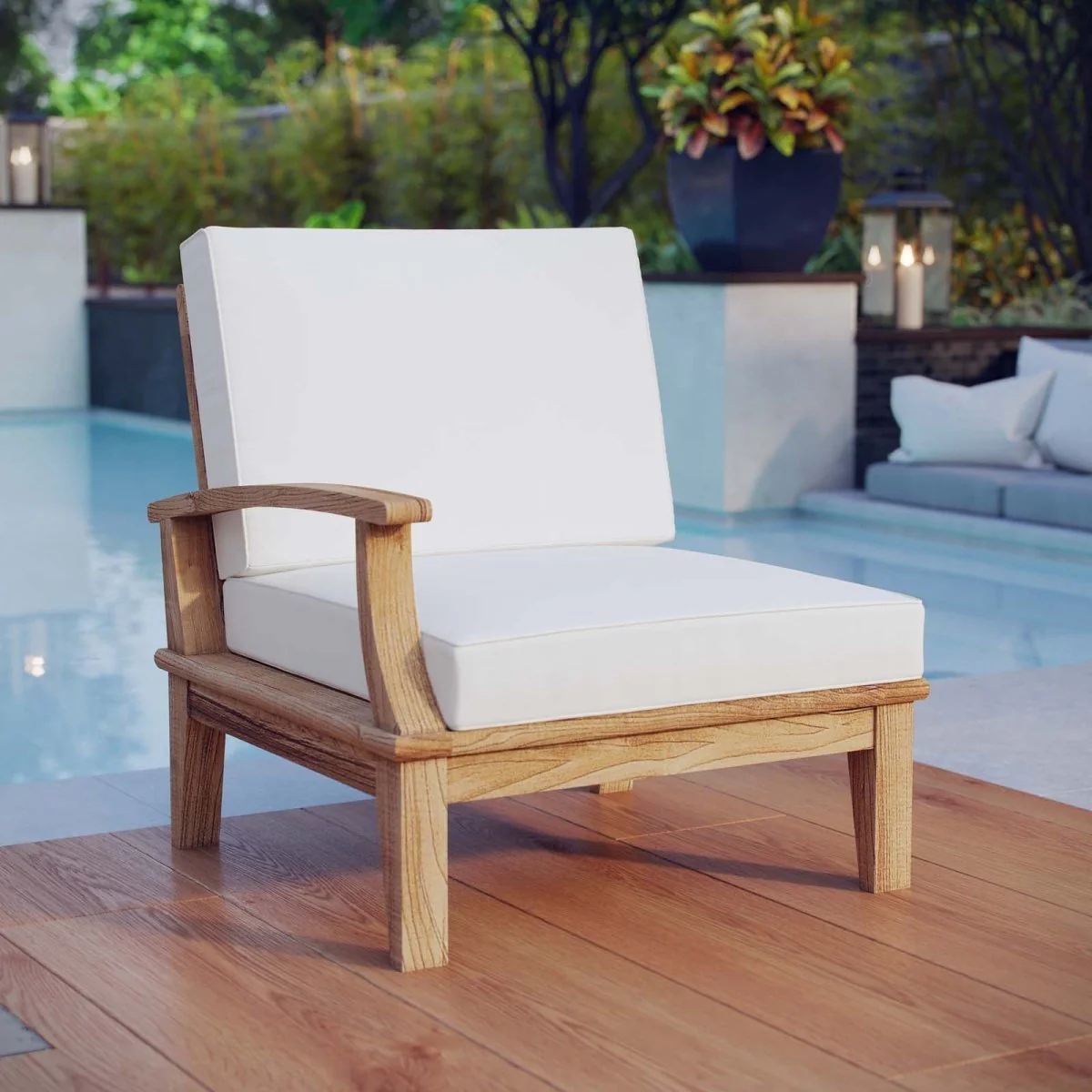 Teak Wood Outdoor Sofa with Cushions — Comfortable Weather-Resistant Patio Seating - Image 5