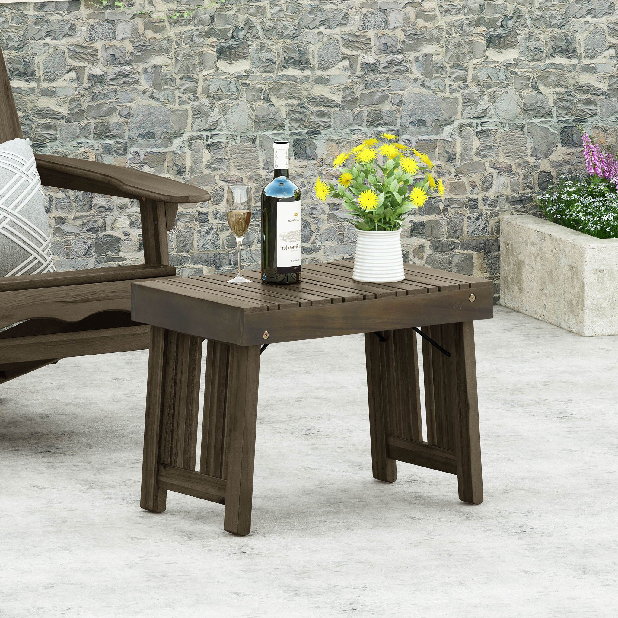 Temptation - Outdoor Foldable Side Table With Slat Design - Image 18